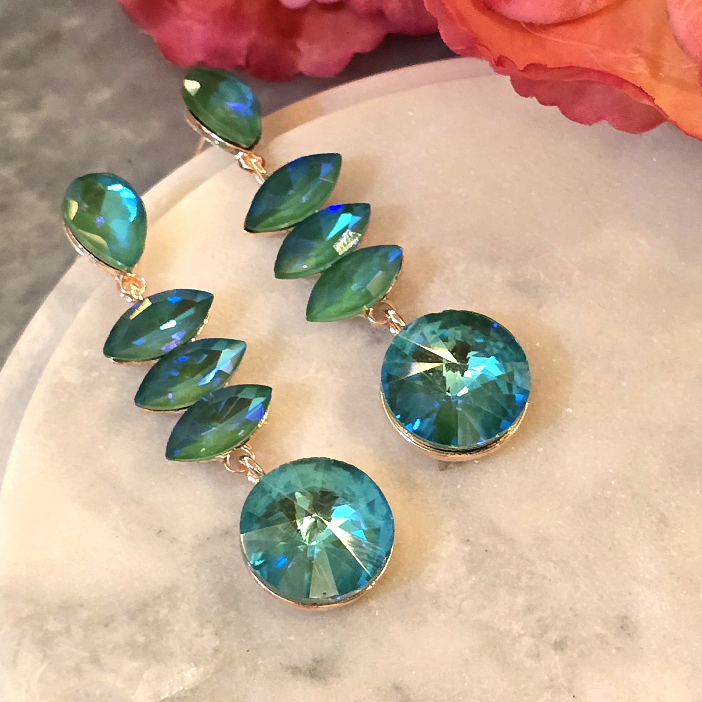 Green Lagoon Drop Earrings