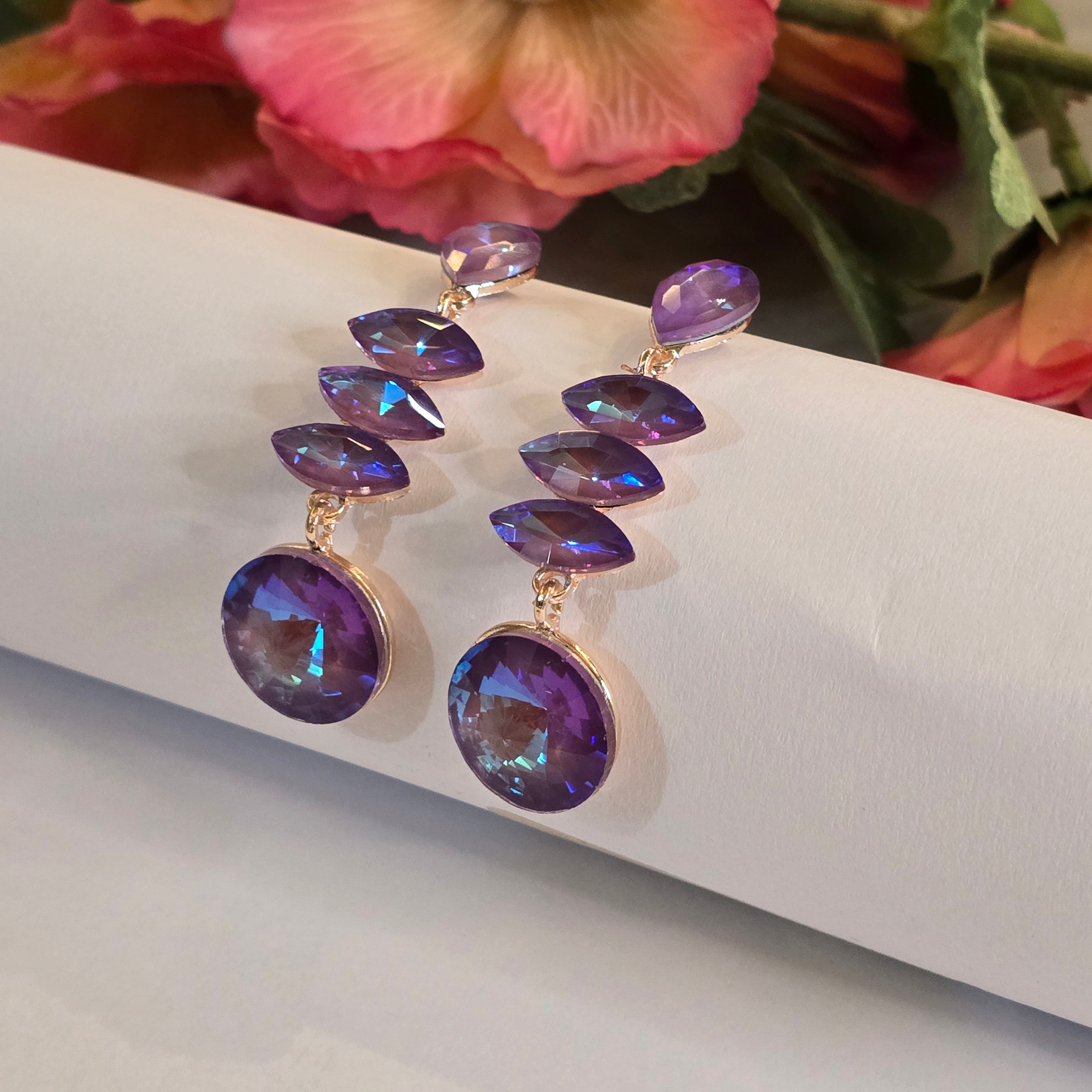 Lavender Aura Drop Earrings