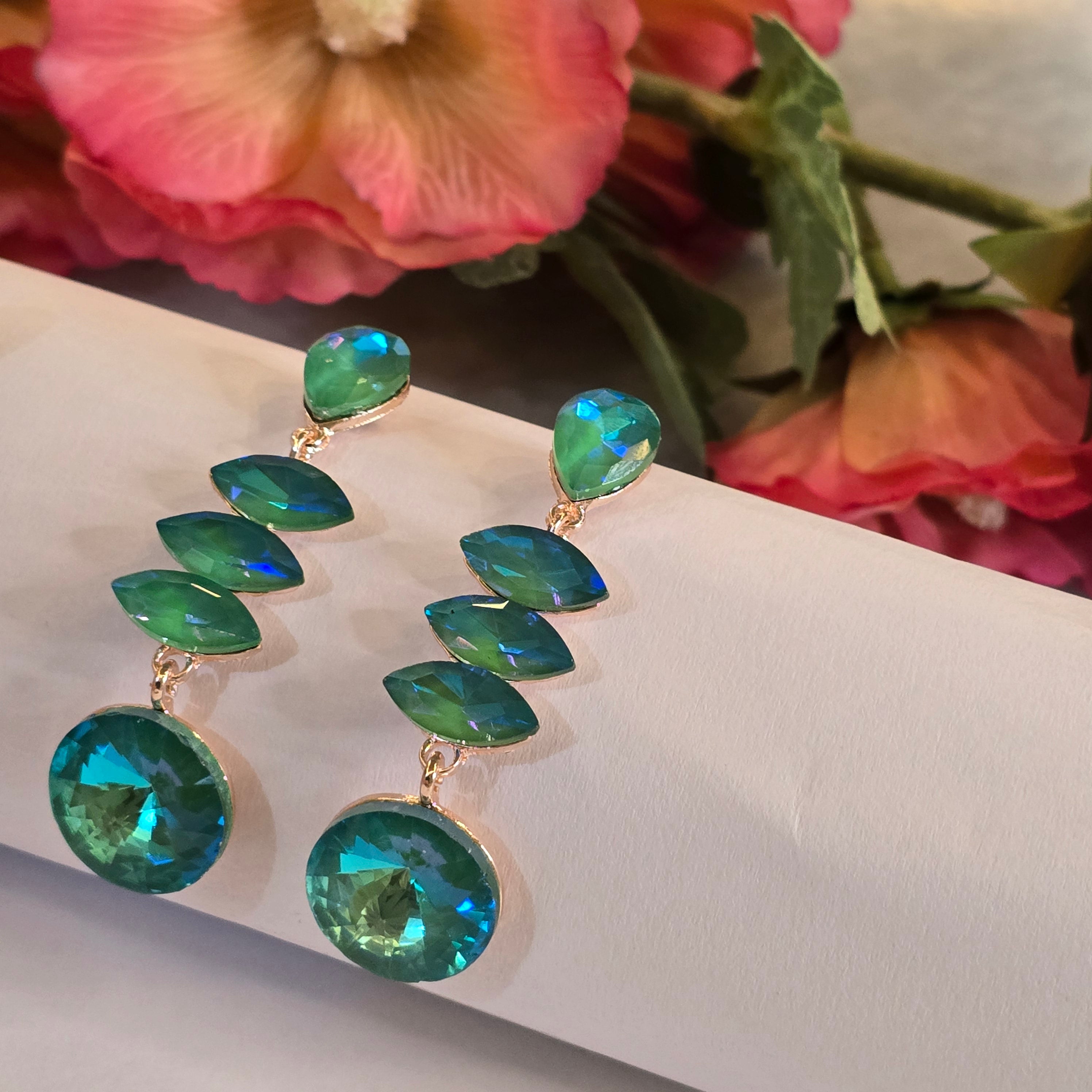 Green Lagoon Drop Earrings