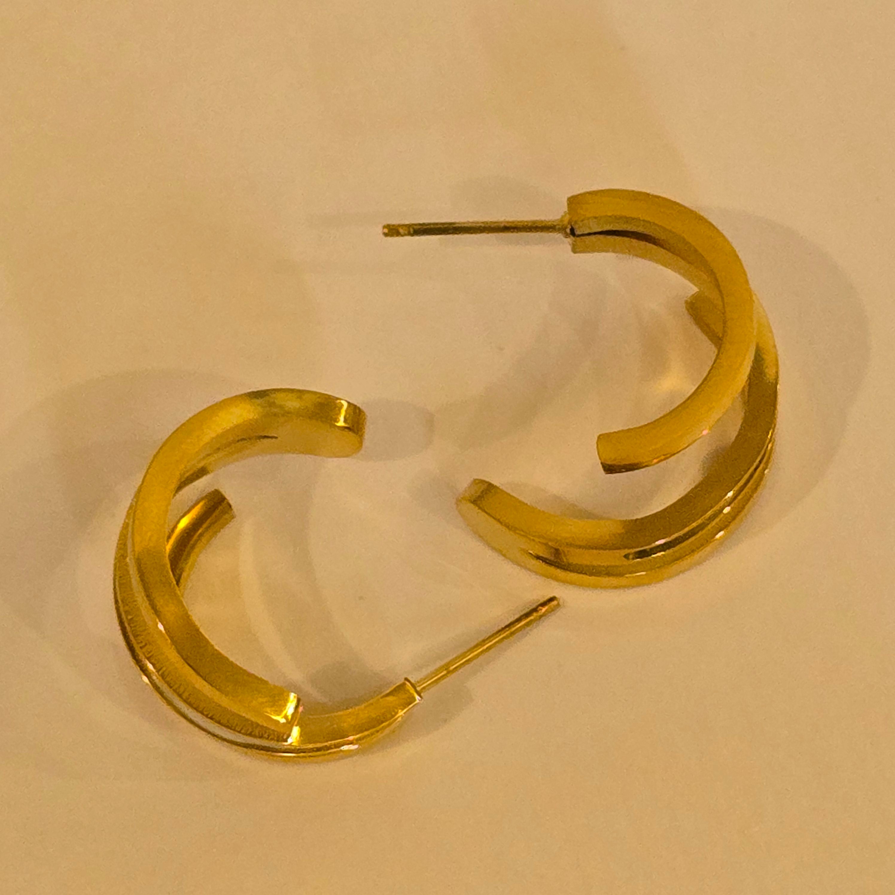 Trio Glow Office Hoop Earrings (2.5 cm)