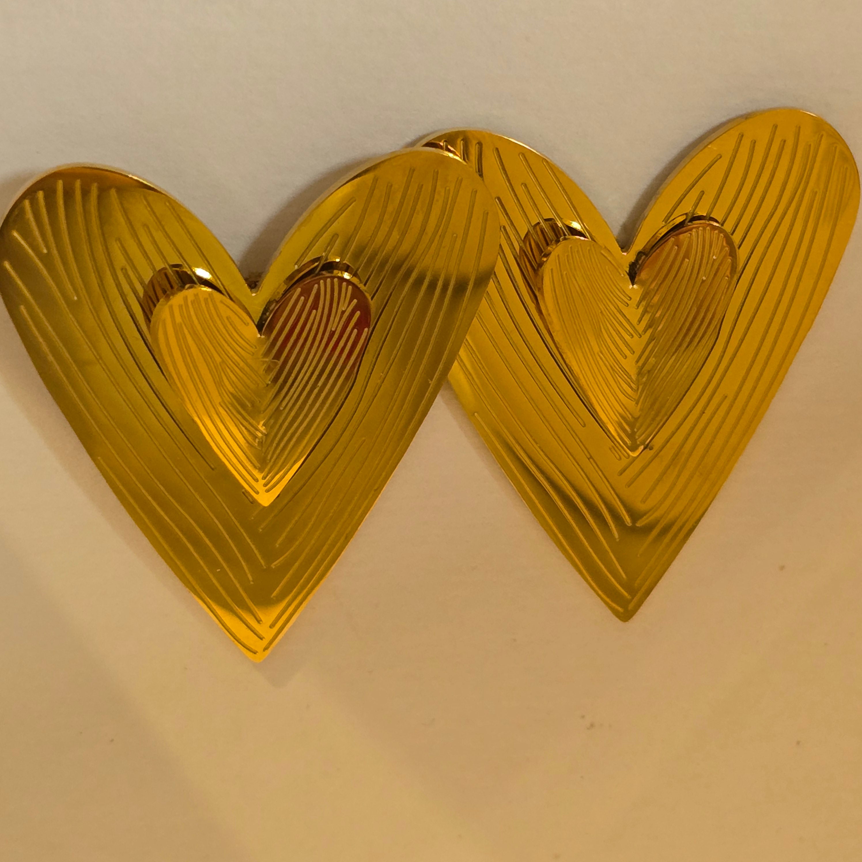 Double Heart Statement Earrings