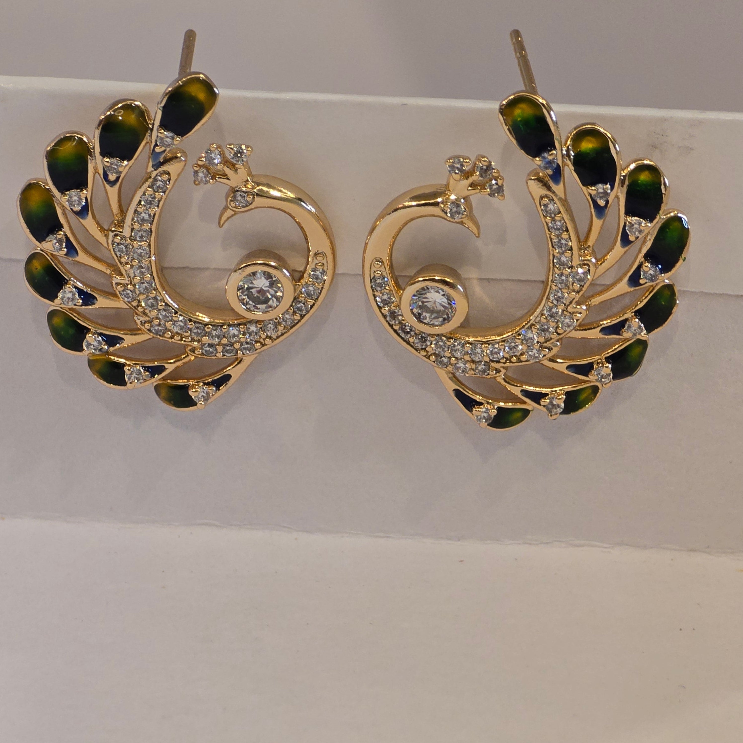 Emerald Peacock Grace Earrings