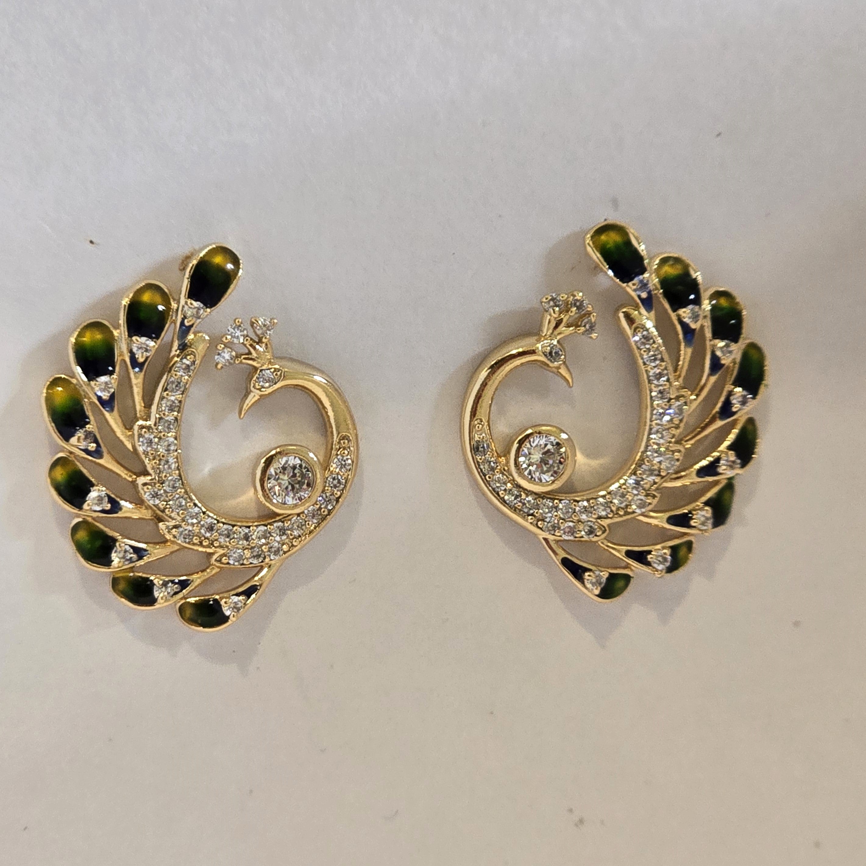 Emerald Peacock Grace Earrings