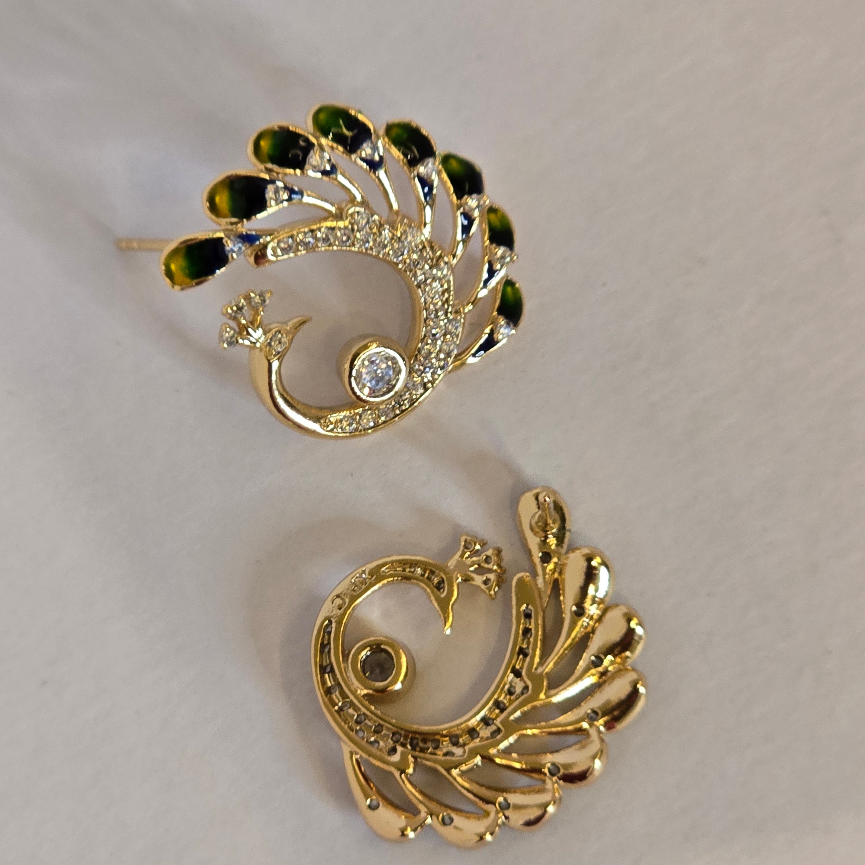 Emerald Peacock Grace Earrings
