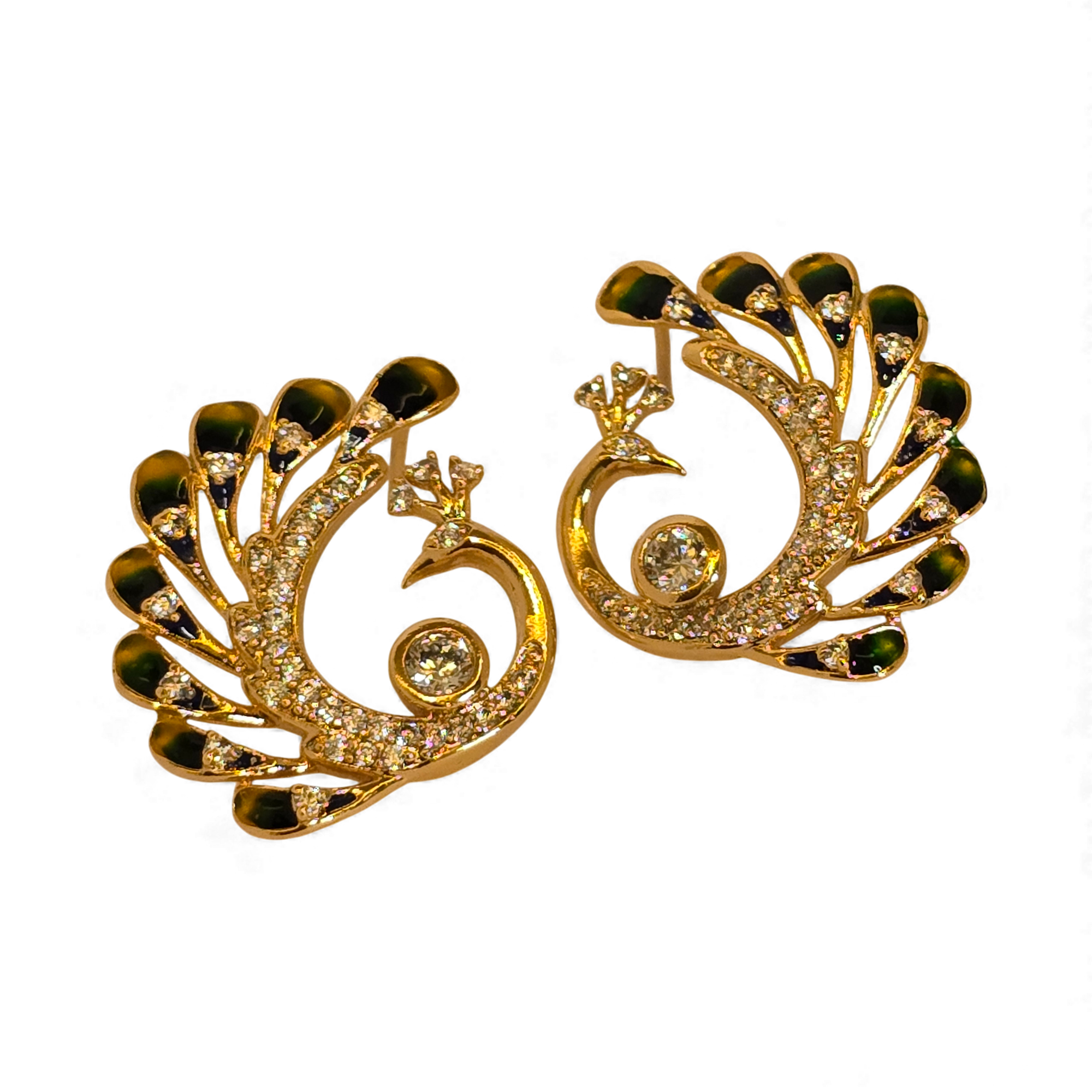 Emerald Peacock Grace Earrings