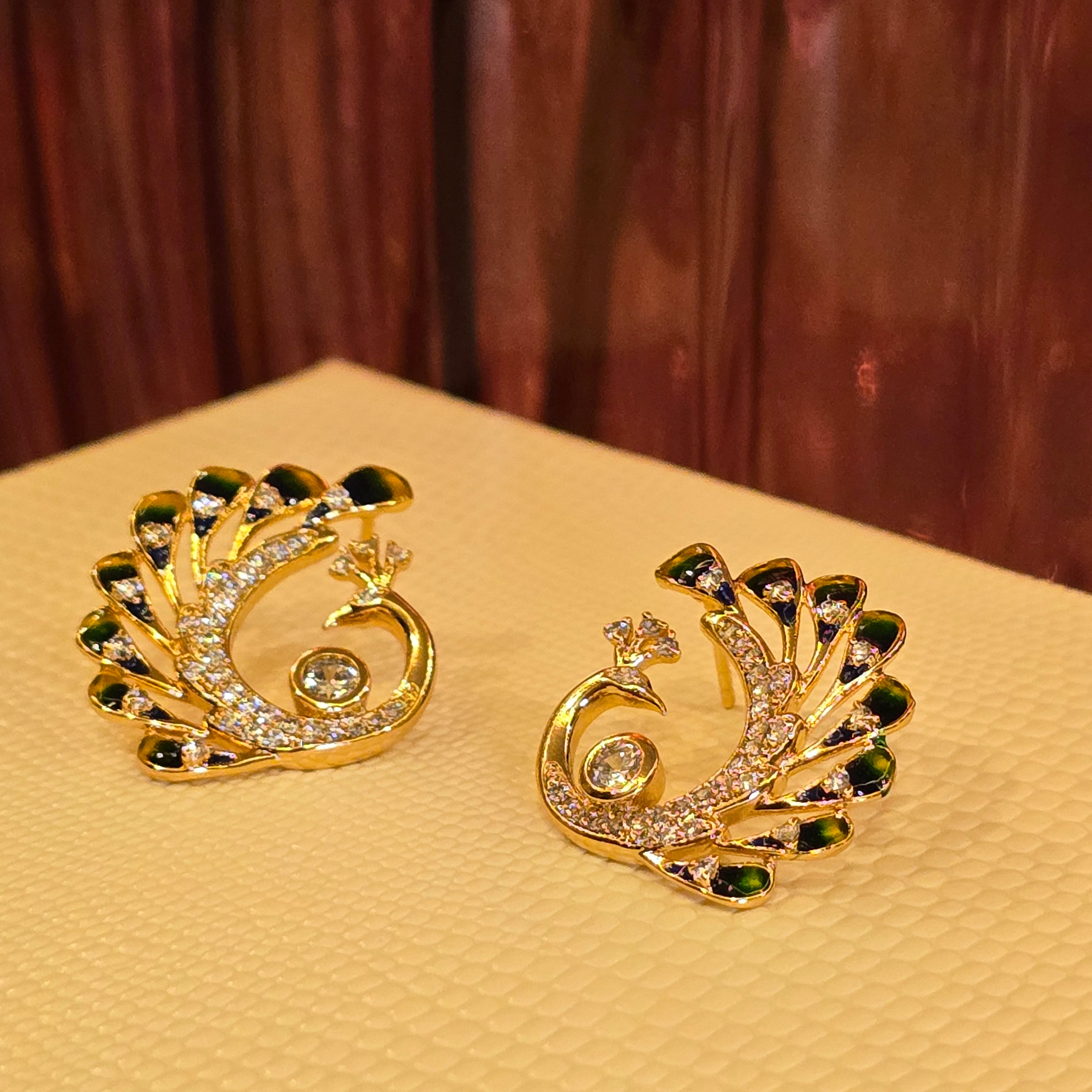 Emerald Peacock Grace Earrings