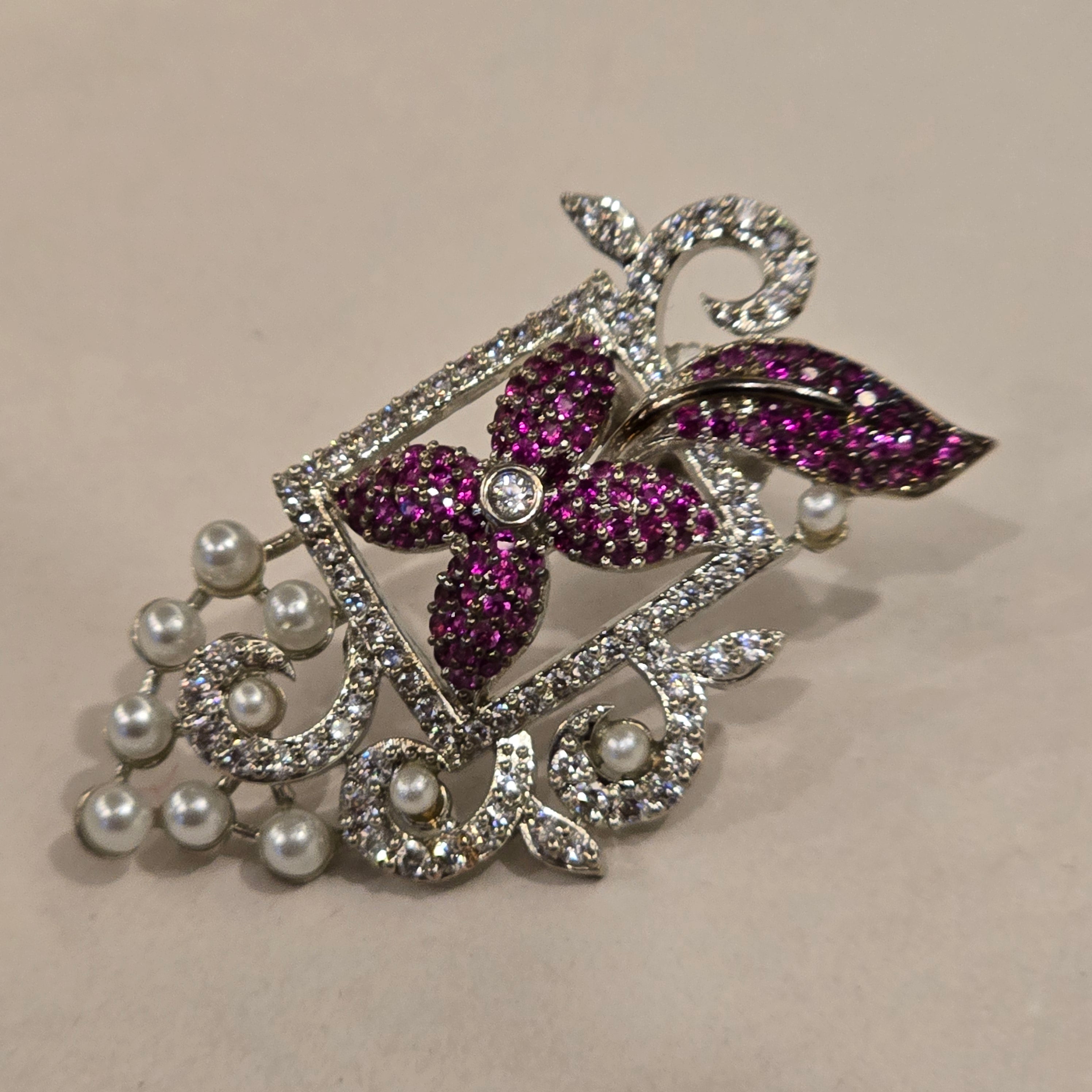 Royal Orchid Pearl Drop Earrings