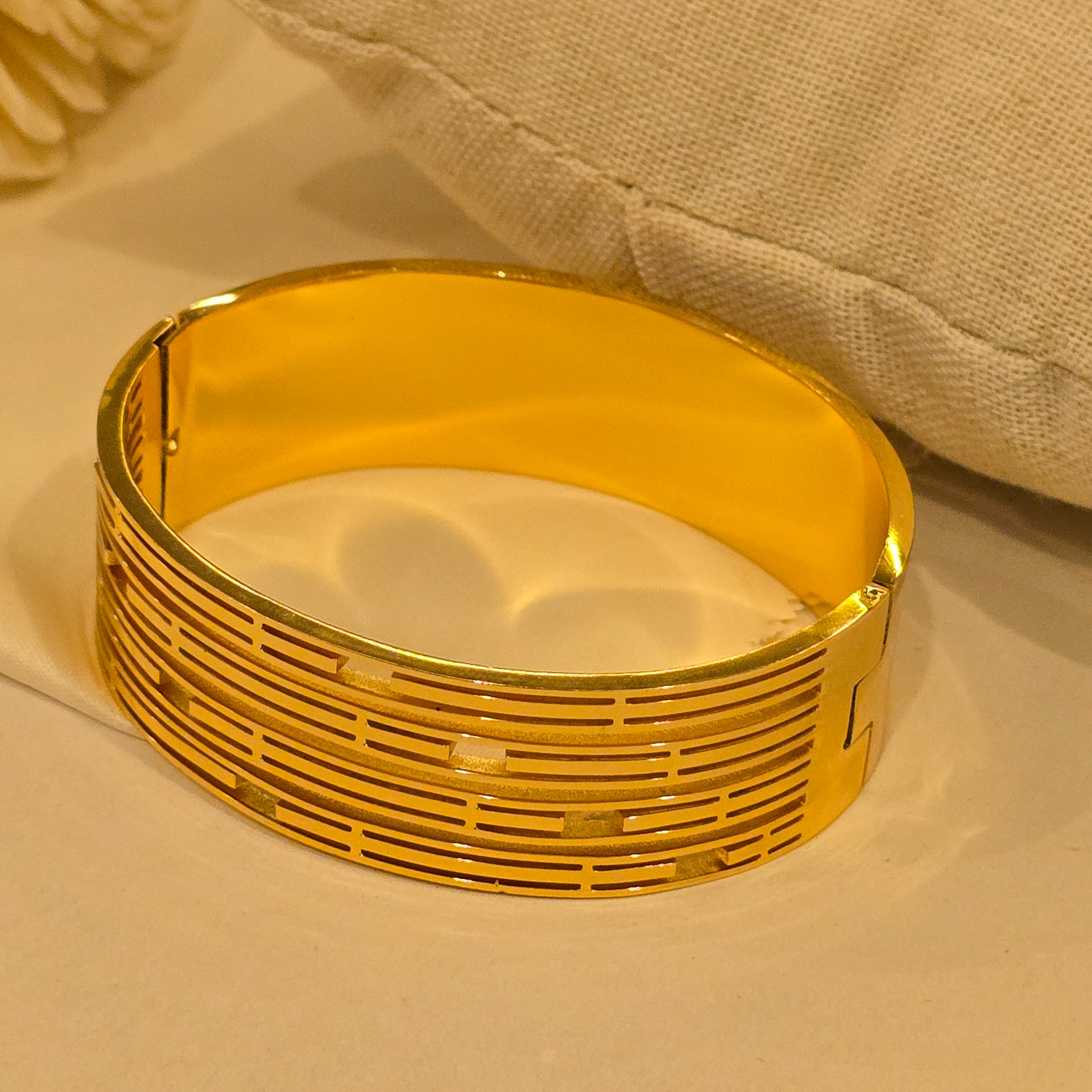 Luxe Linear Gold Cuff Bracelet