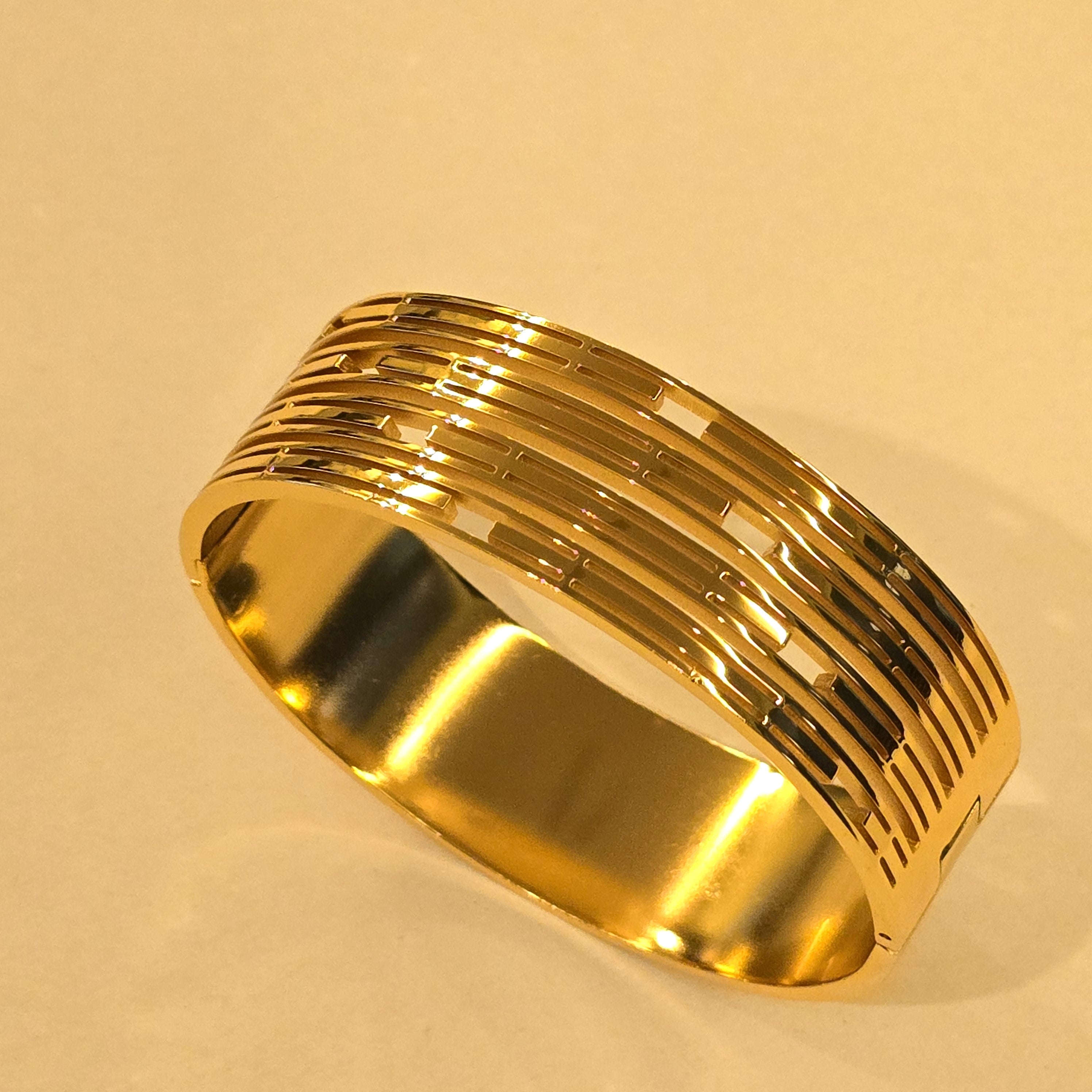 Luxe Linear Gold Cuff Bracelet