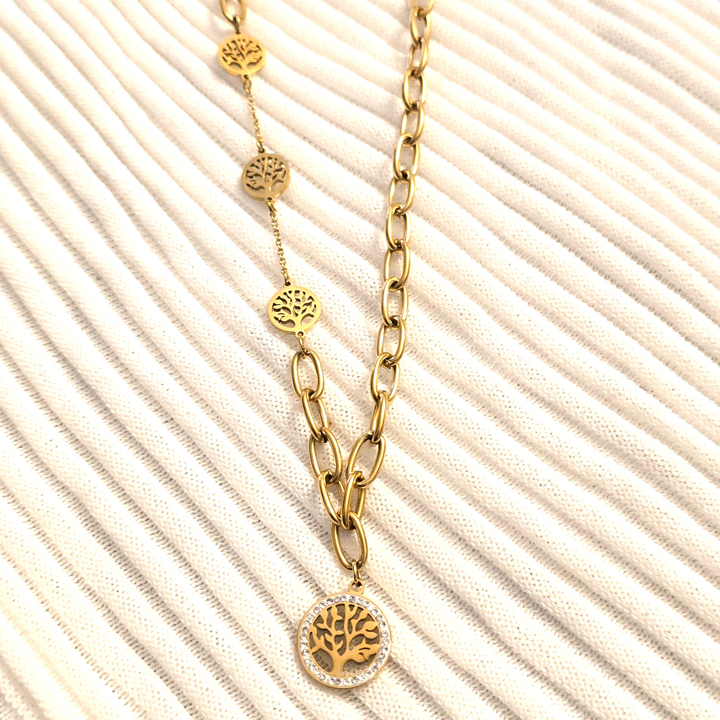 Golden Tree of Life Statement Necklace