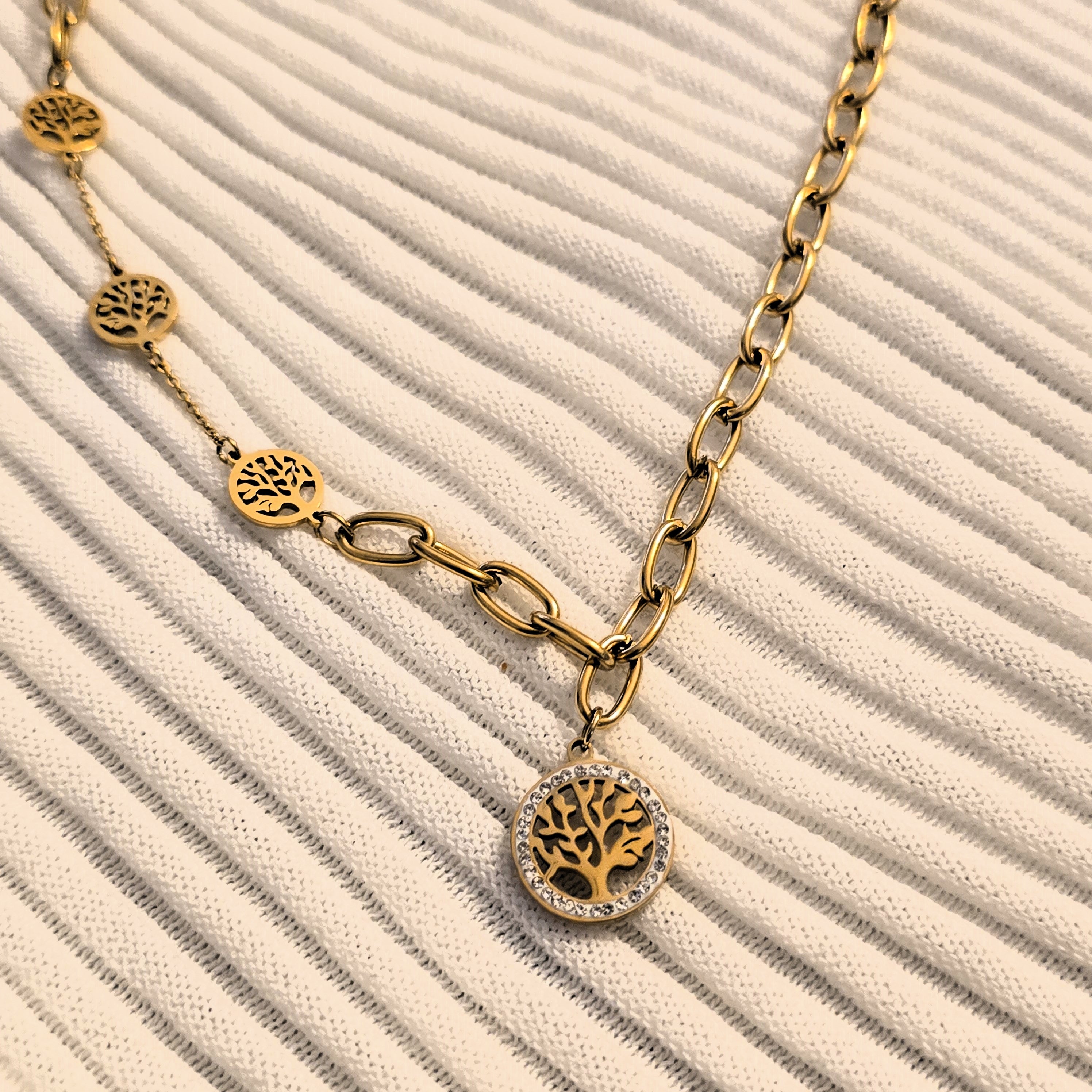 Golden Tree of Life Statement Necklace