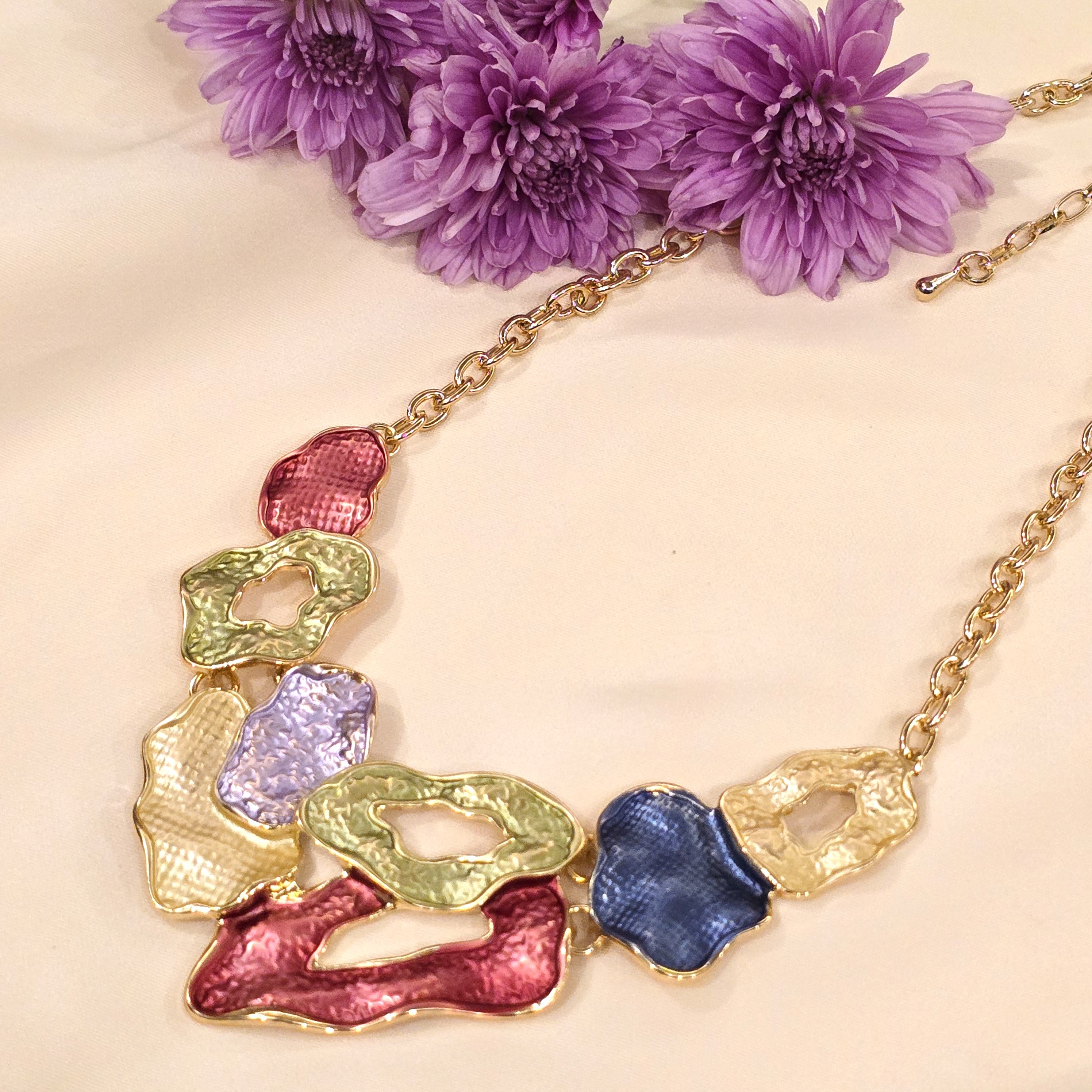 Aurora Enamel Statement Necklace