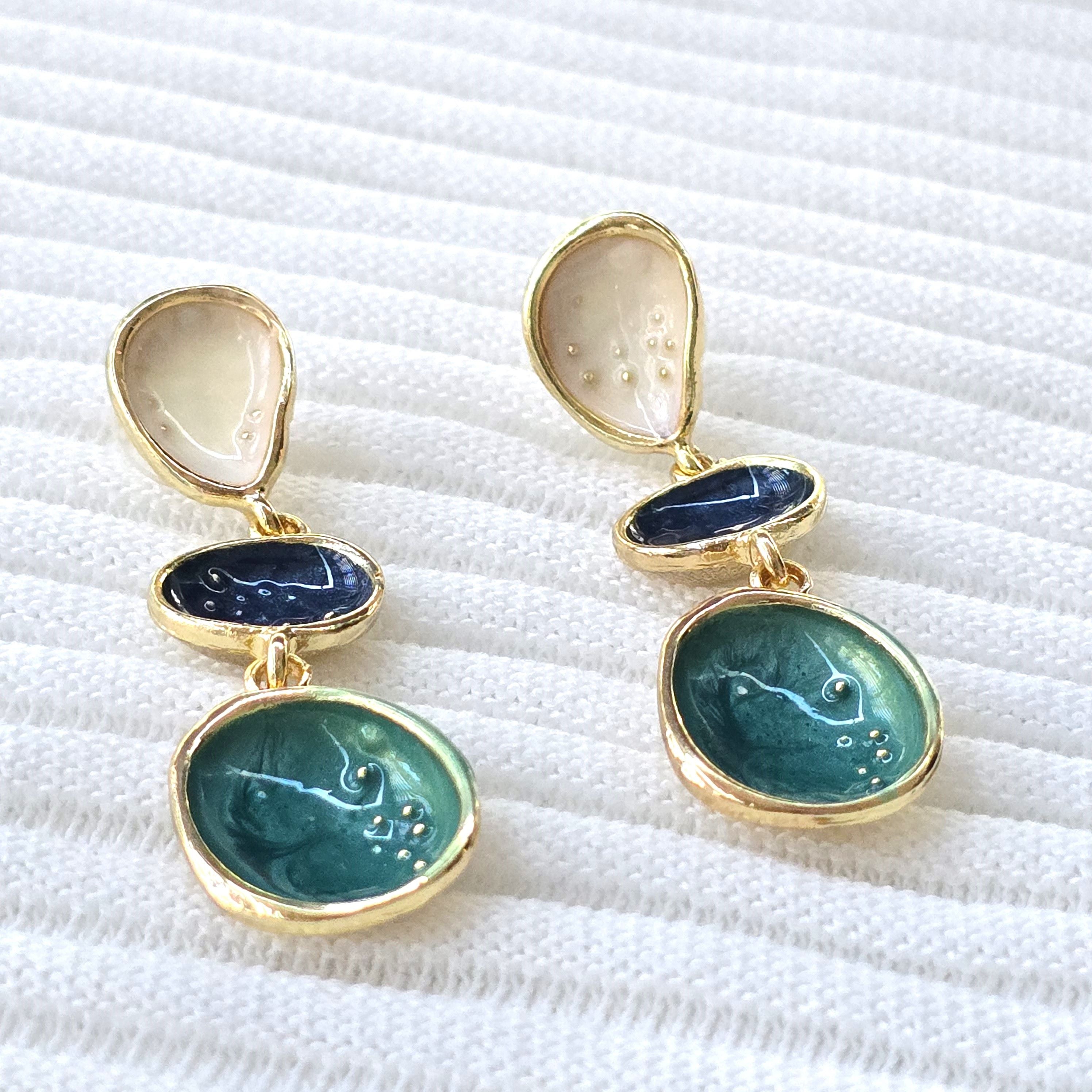 Ocean Jade Designer Drop Earrings