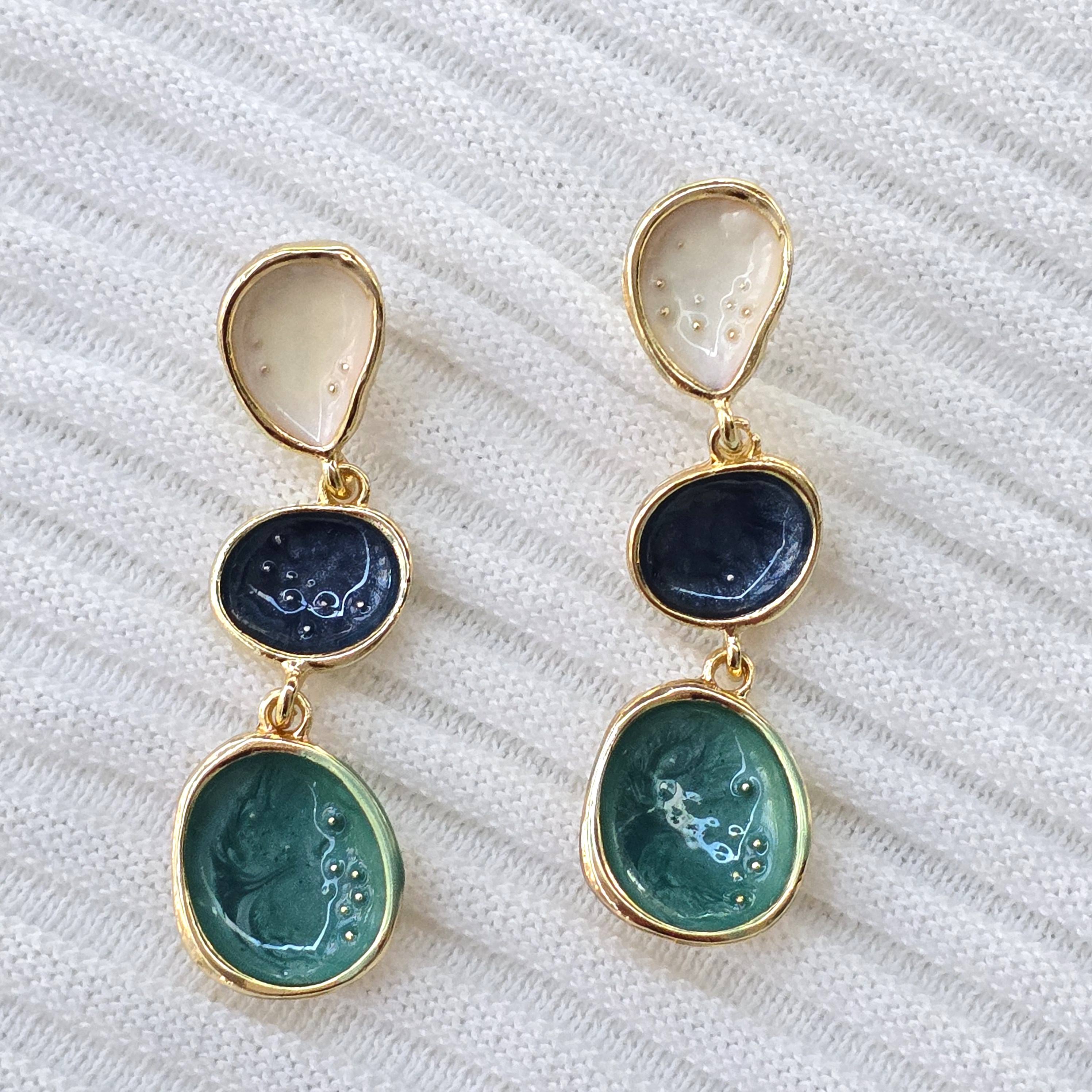 Ocean Jade Designer Drop Earrings