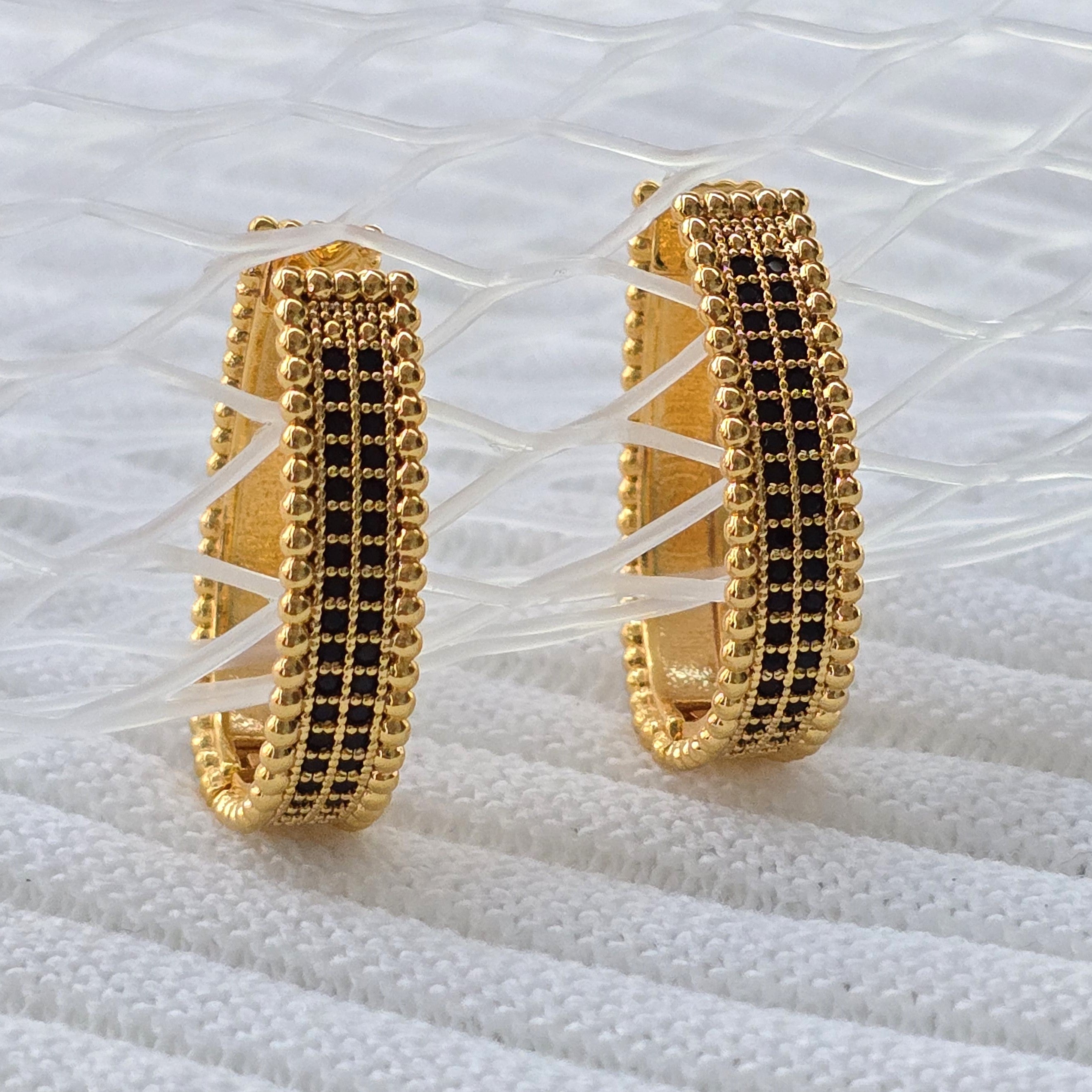 Midnight Bead Hoop Earrings