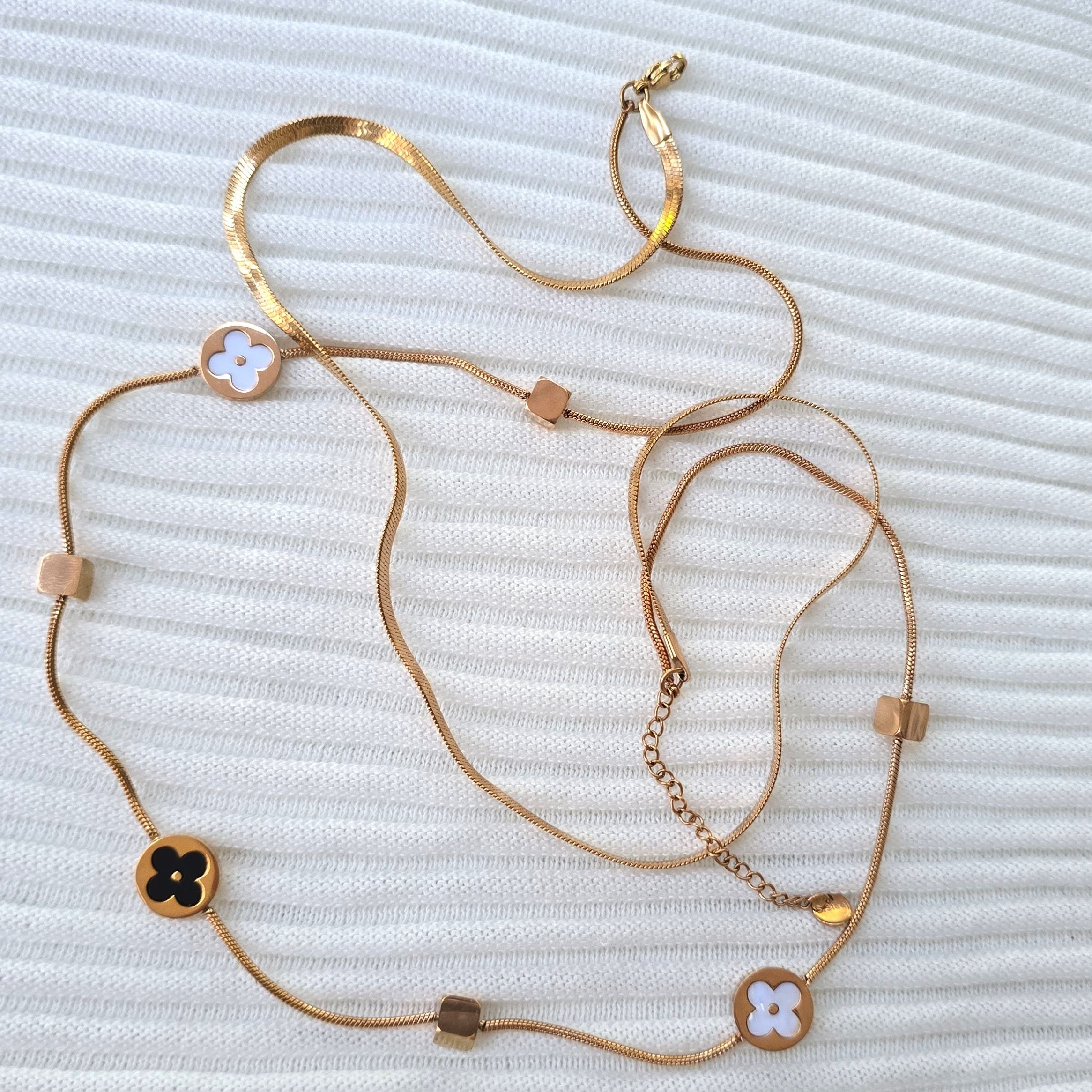 Rose Gold Clover Layered Necklace
