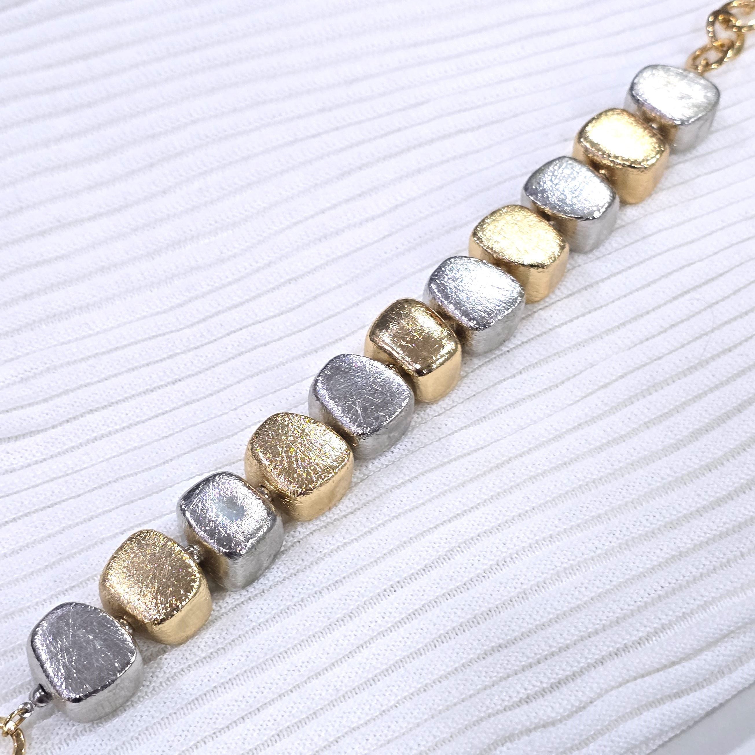 Textured Squared Statement Necklace