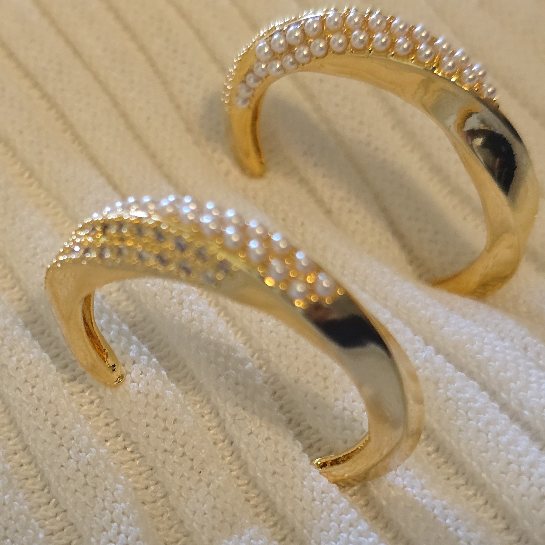 Pearl Luxe Half Hoop Earrings