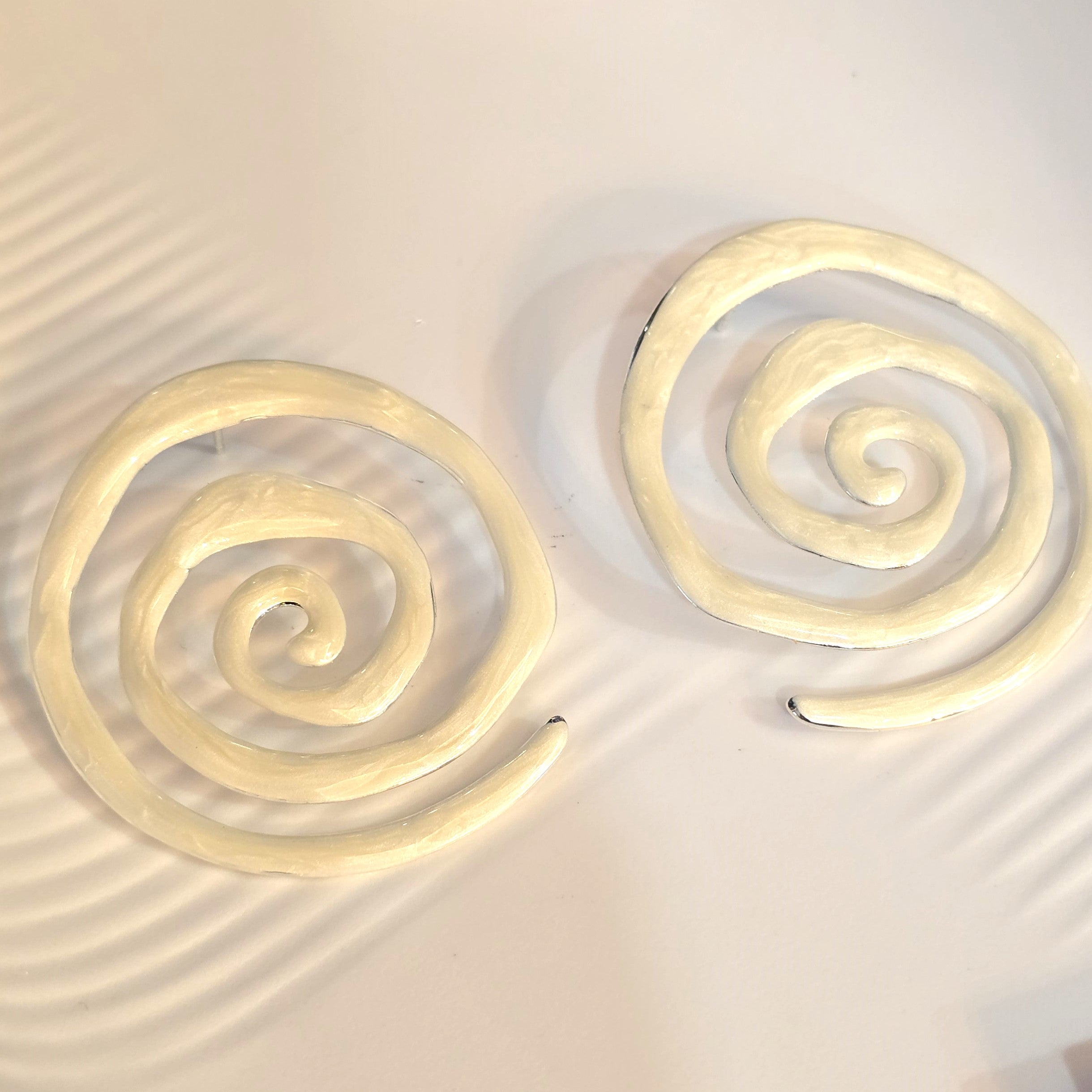 Ivory Spiral Statement Earrings