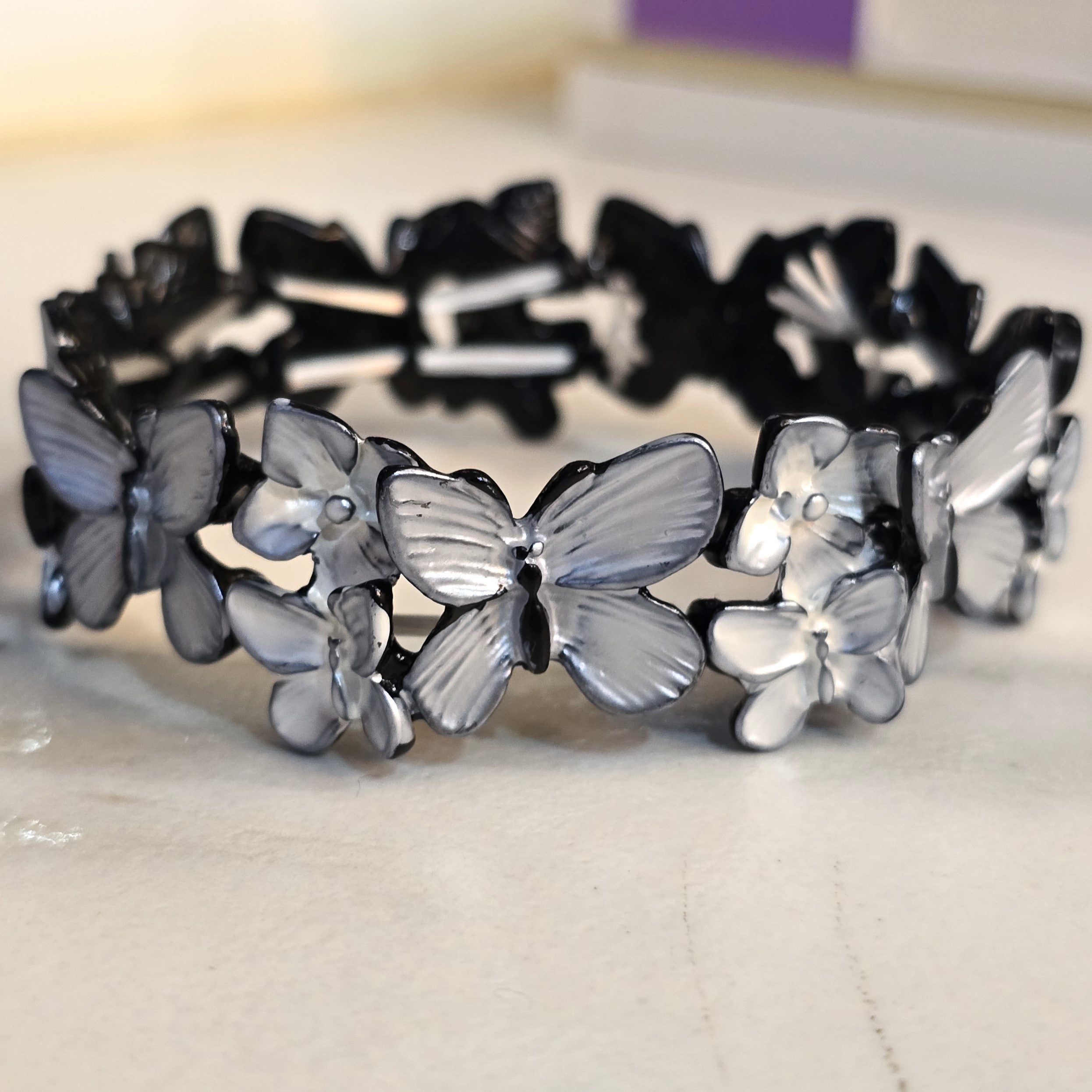 Midnight Butterfly Stretch Bracelet