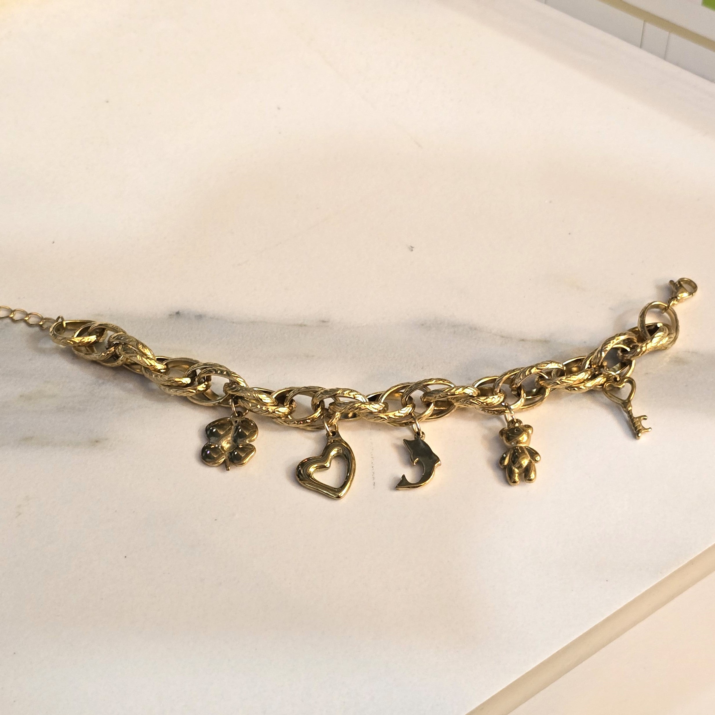 Golden Charm Story Bracelet