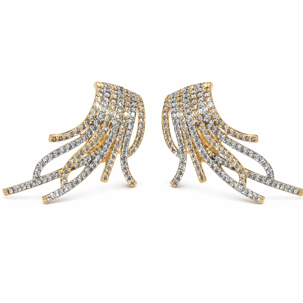 Angel Wing Sparkle Stud Earrings