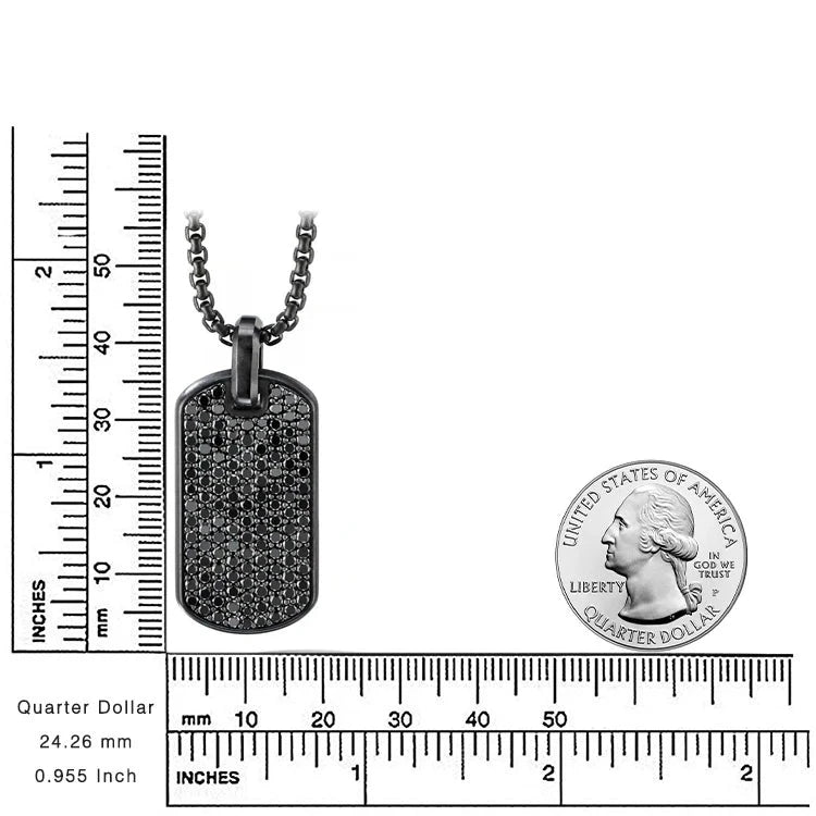 Black Crystal Dog Tag