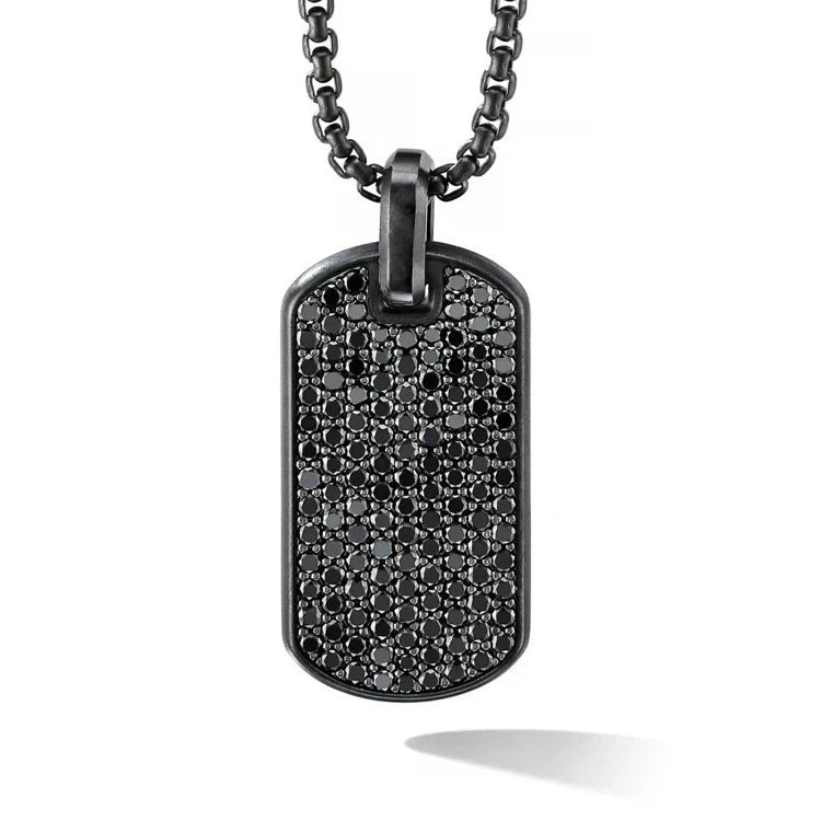 Black Crystal Dog Tag