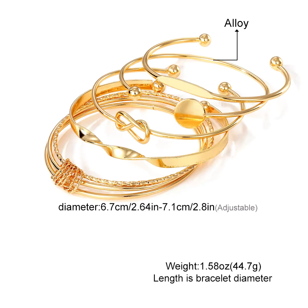Layered 5 Bracelet Set for Women