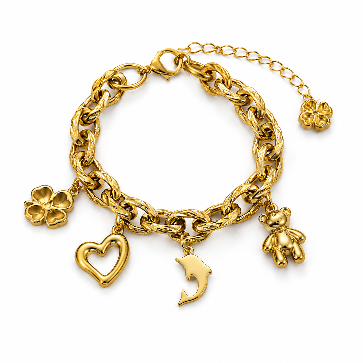 Golden Charm Story Bracelet
