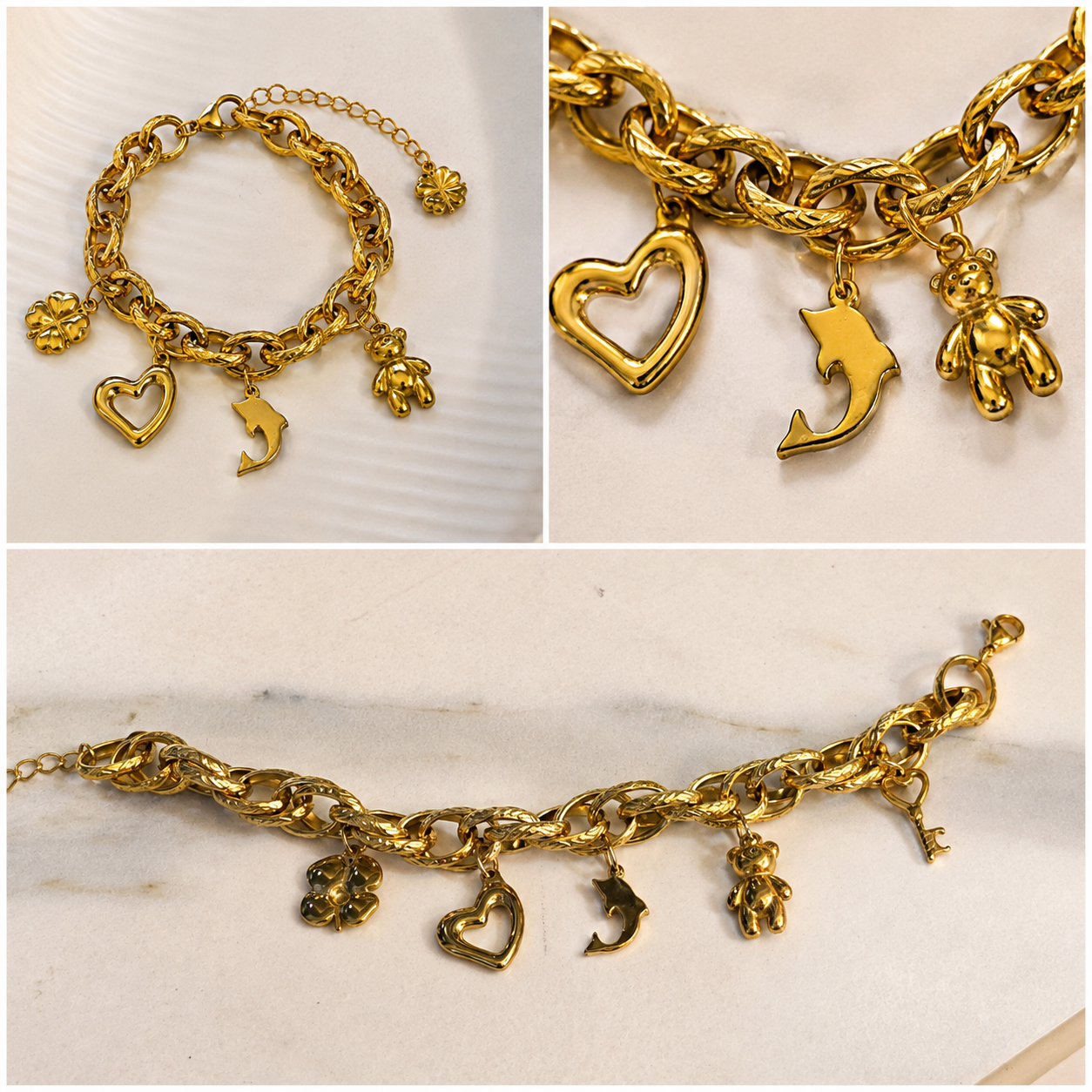 Golden Charm Story Bracelet