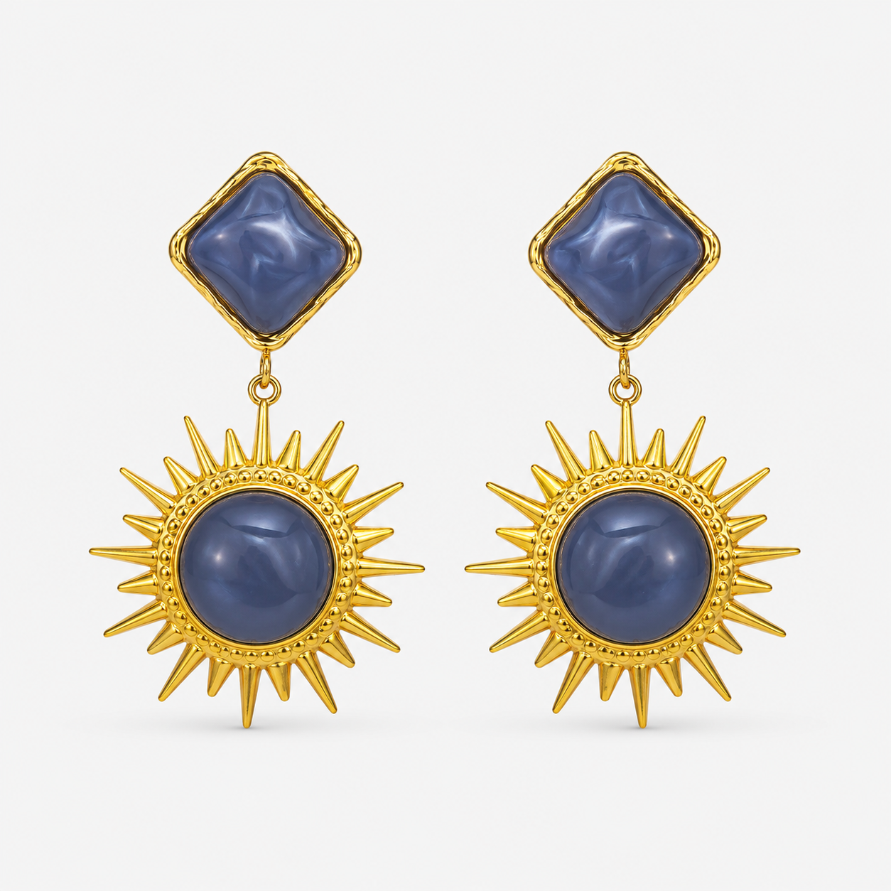 Blue Halo Statement Earrings