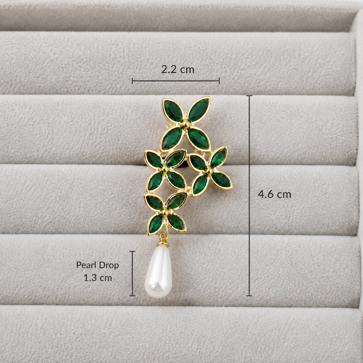 Emerald Pearl Drop Earrings