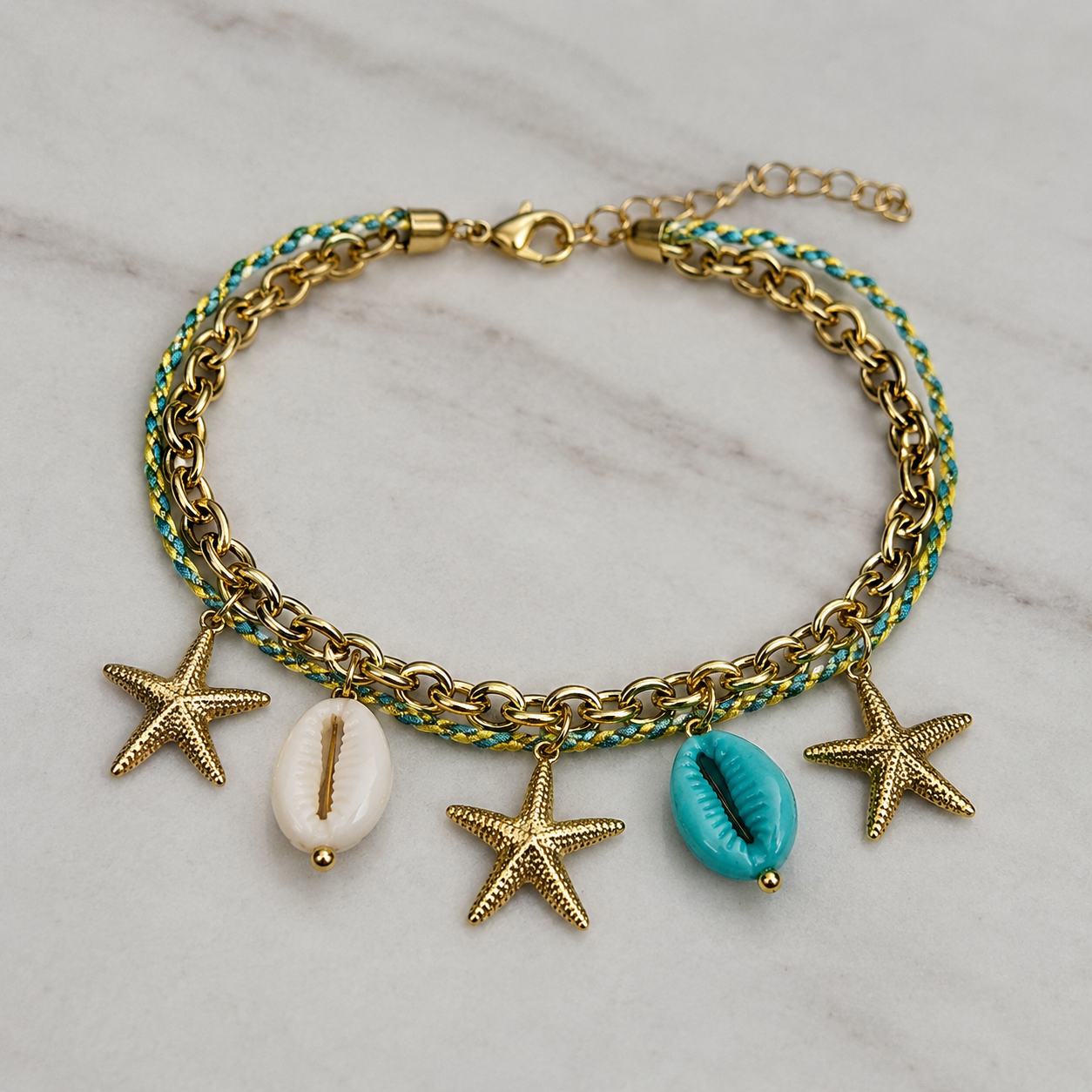 Aqua Charm Bracelet