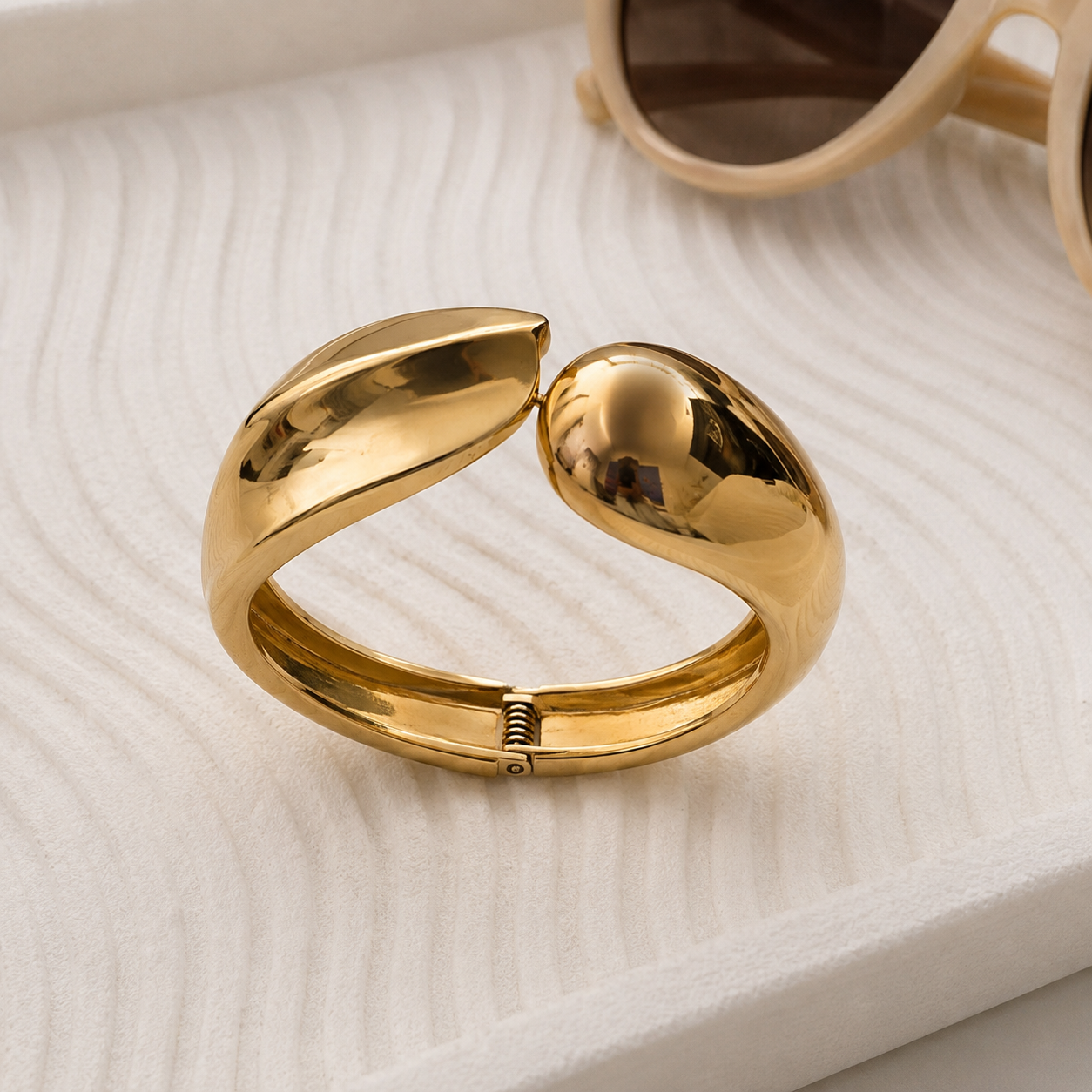 Golden Openable Dome Bracelet