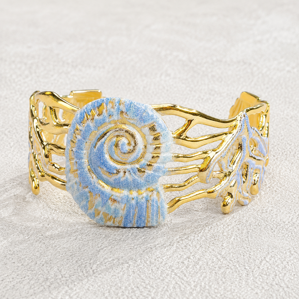 Coral Blue Cuff Bracelet