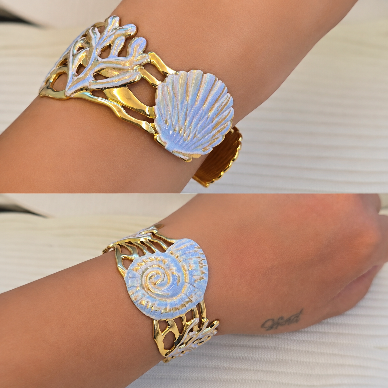 Coral Blue Cuff Bracelet