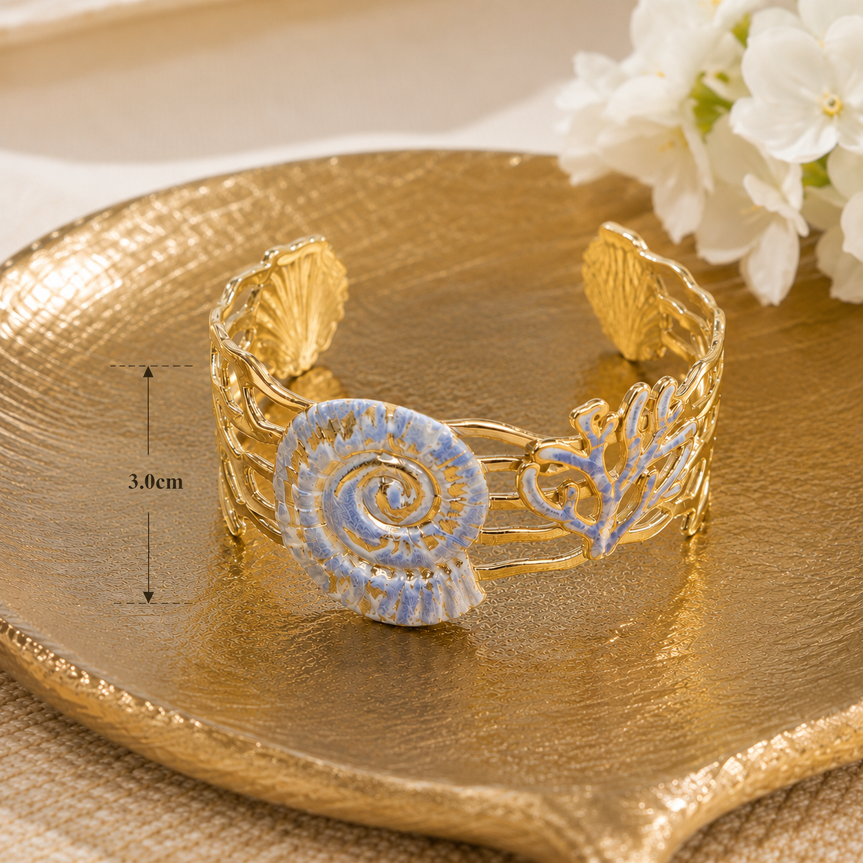 Coral Blue Cuff Bracelet