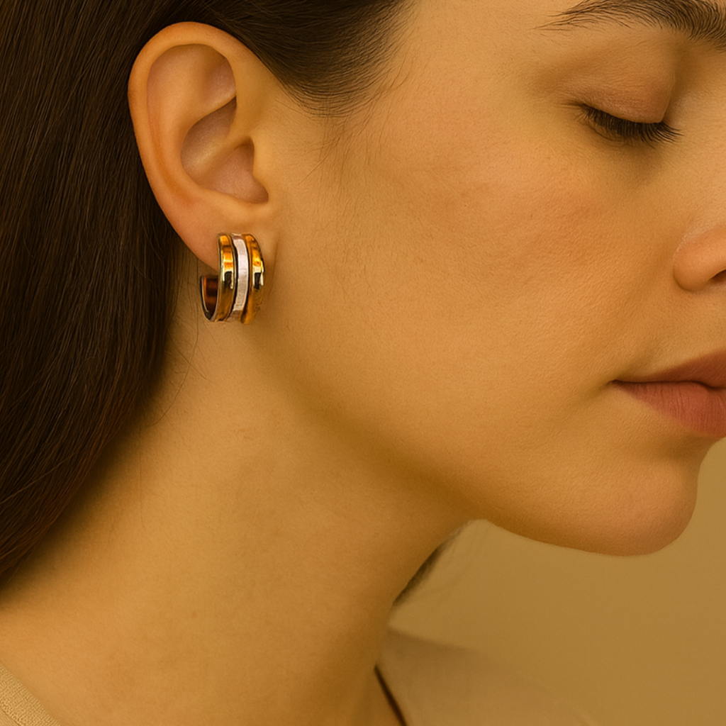 Trio Glow Office Hoop Earrings (2.5 cm)