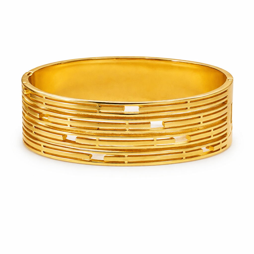 Luxe Linear Gold Cuff Bracelet
