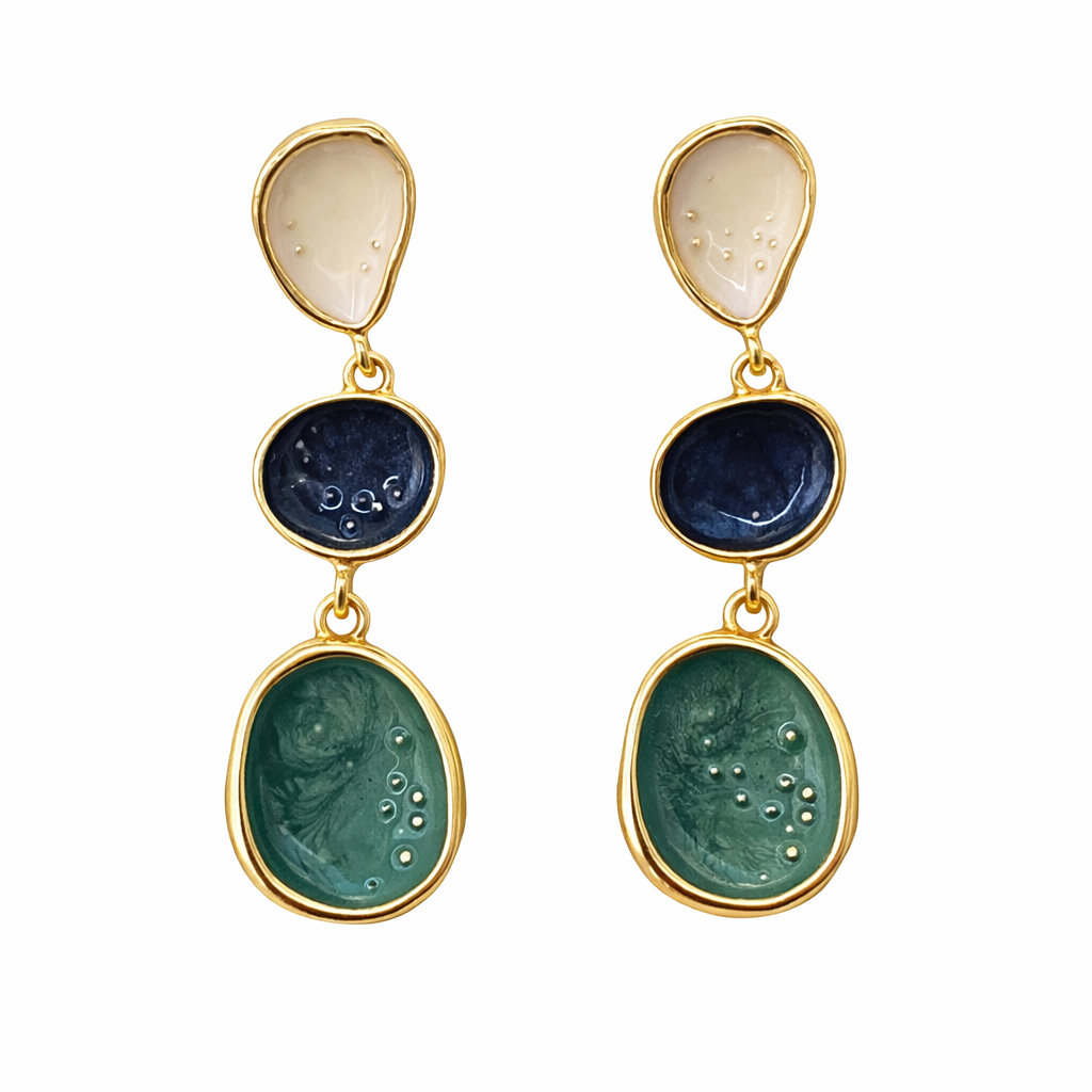 Ocean Jade Designer Drop Earrings
