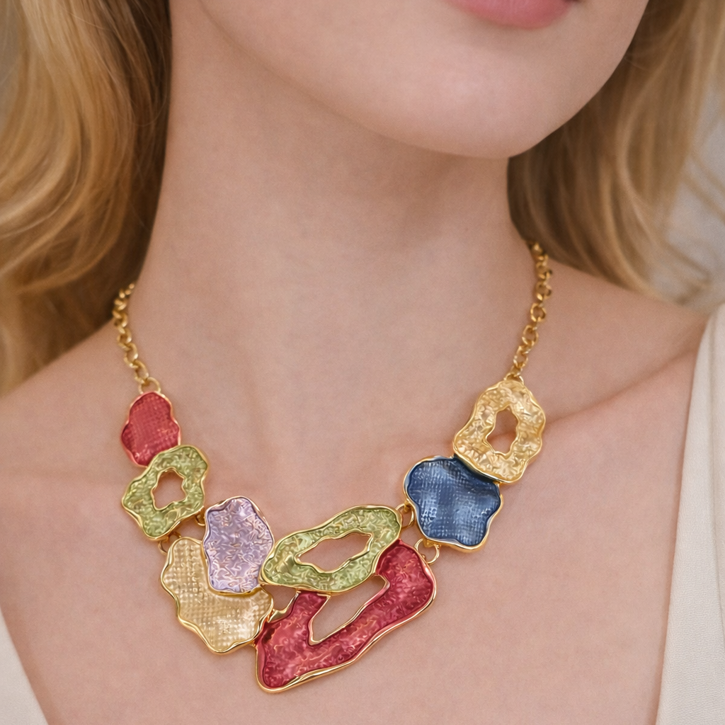 Aurora Enamel Statement Necklace