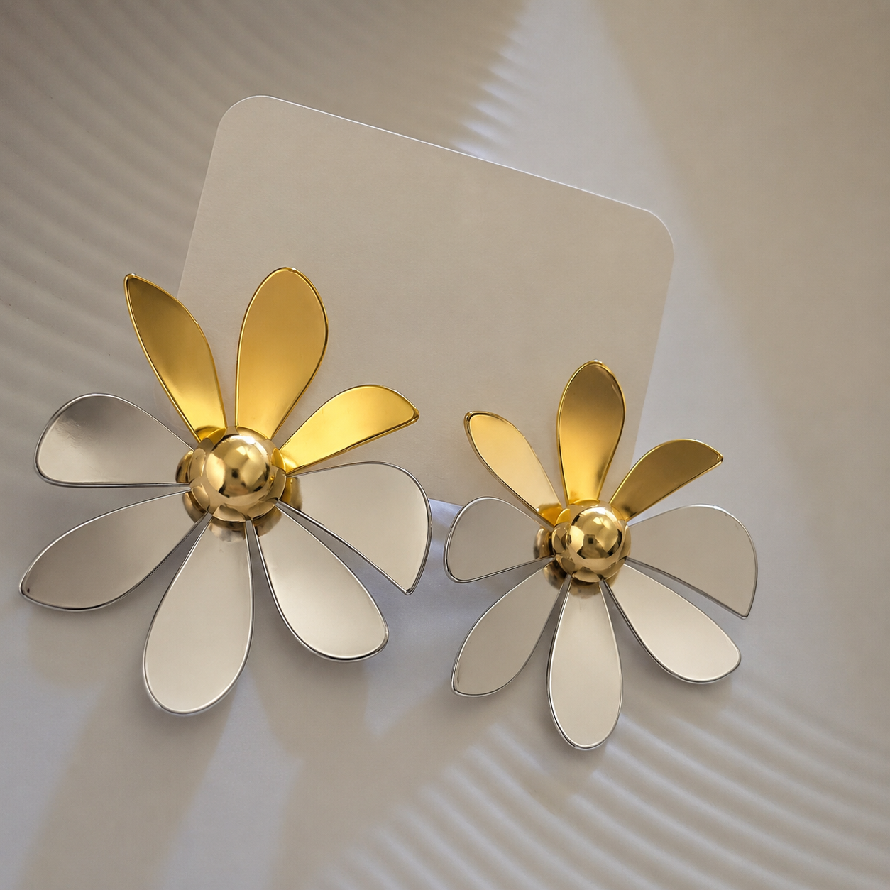 Bloom Gold & Silver Petal Studs