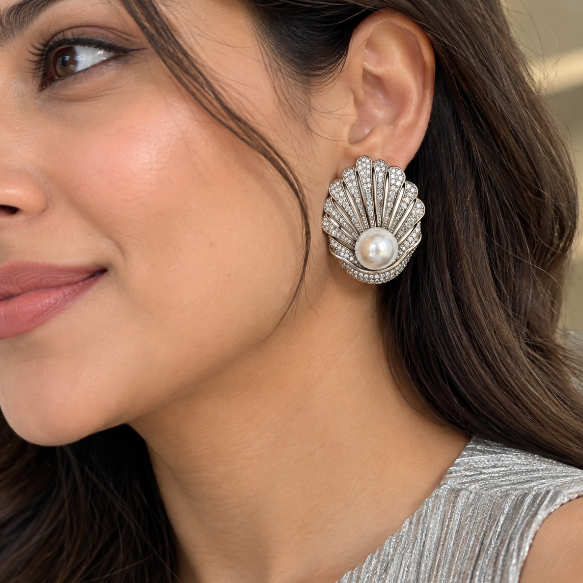 Pearl Shell Glam Earrings