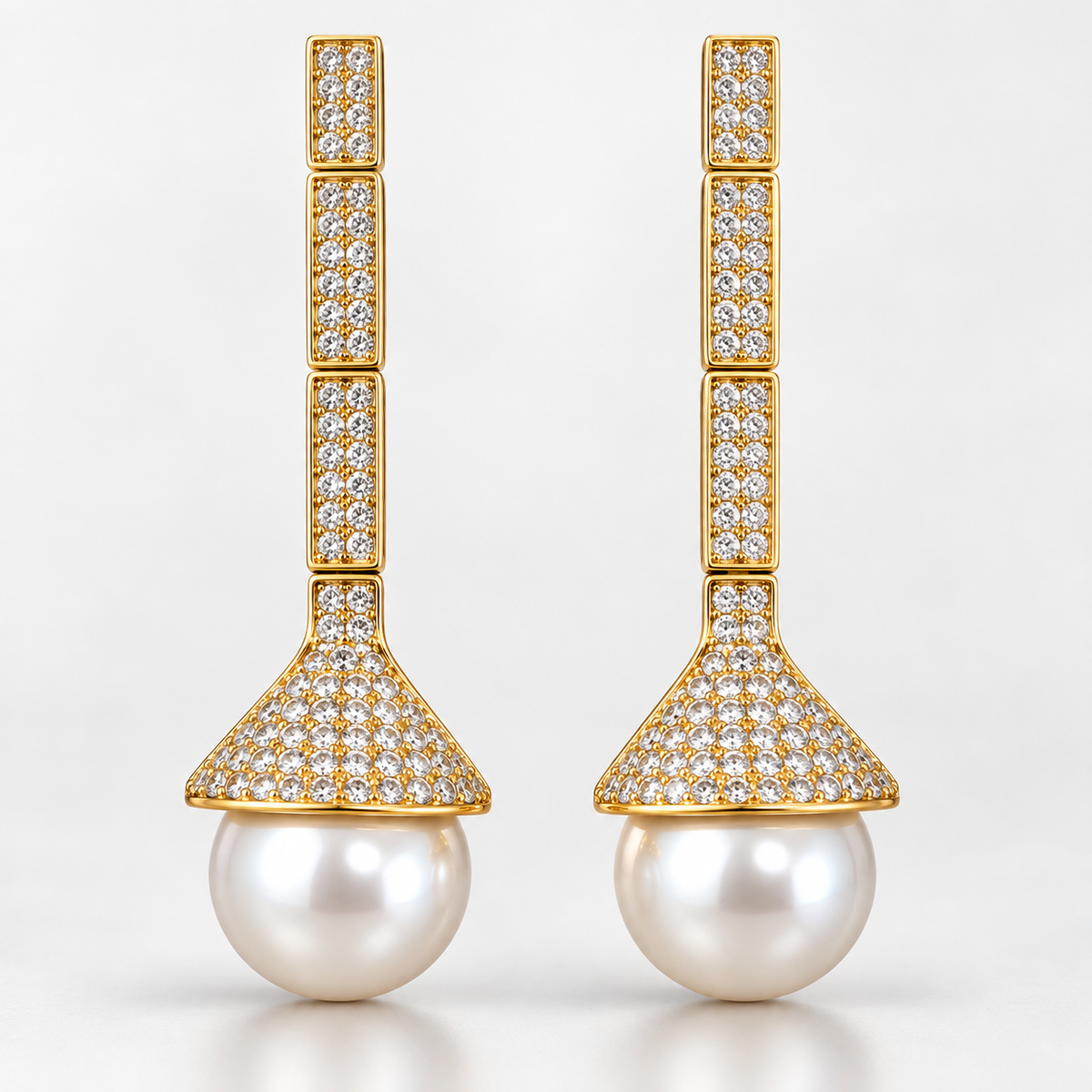 Gold Crystal Drop Earrings