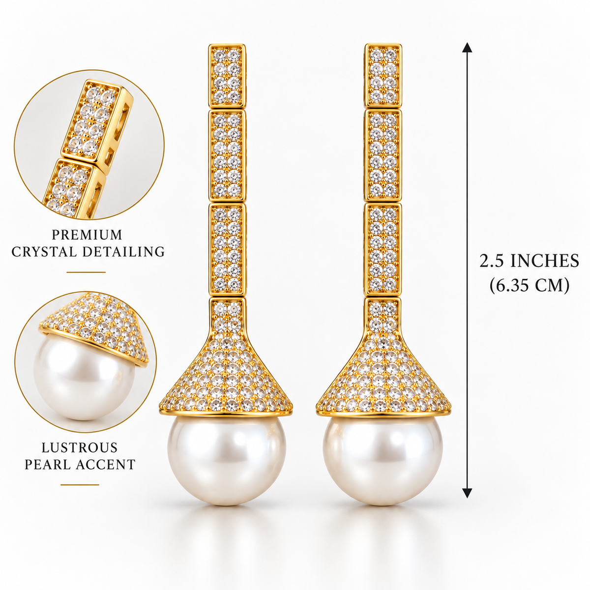 Gold Crystal Drop Earrings