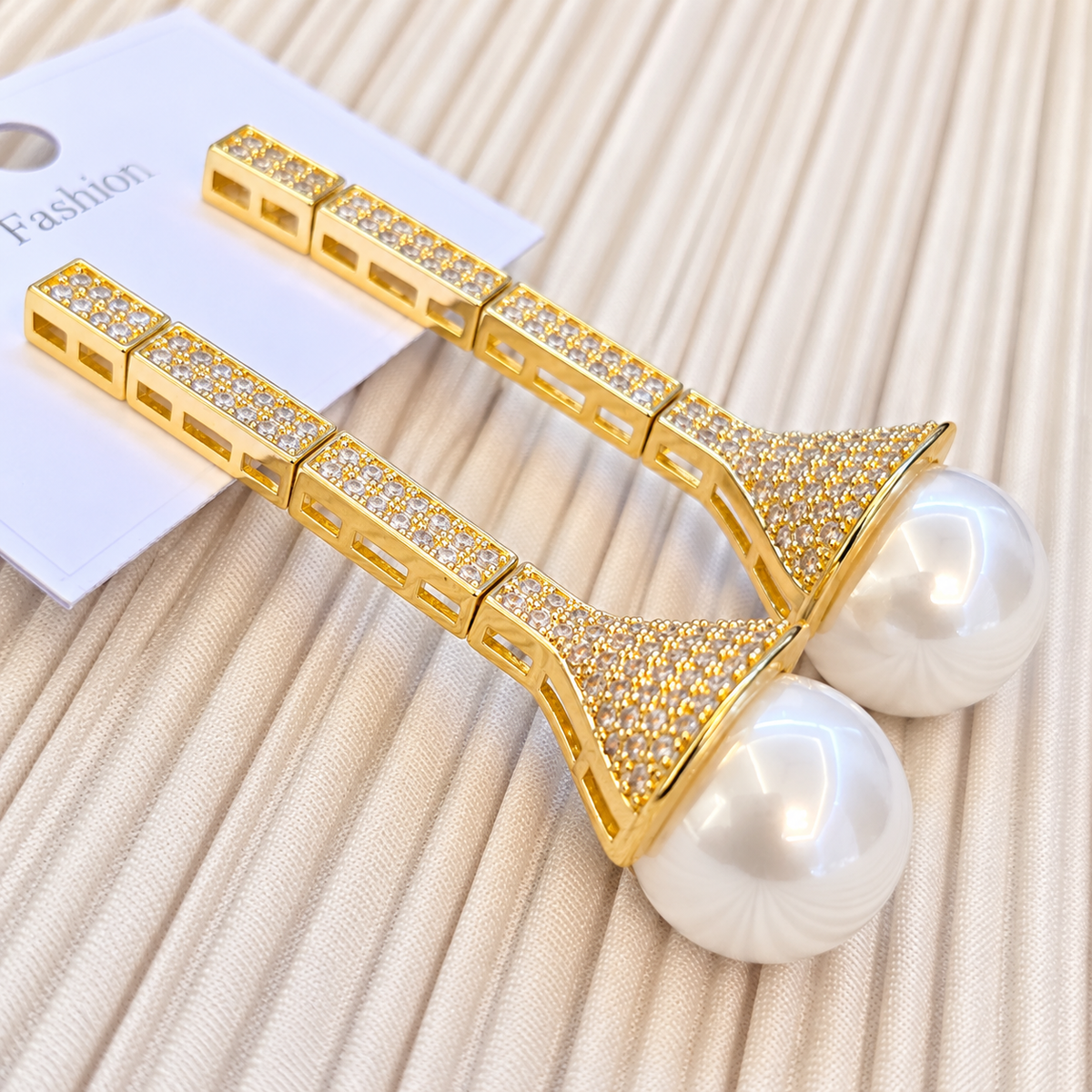 Gold Crystal Drop Earrings
