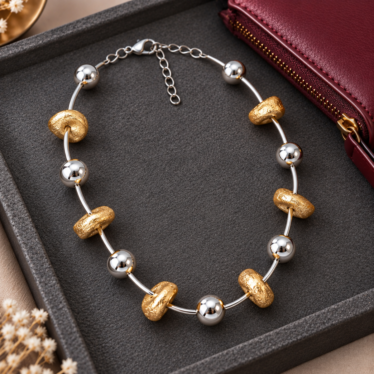 Golden Silver Harmony Necklace