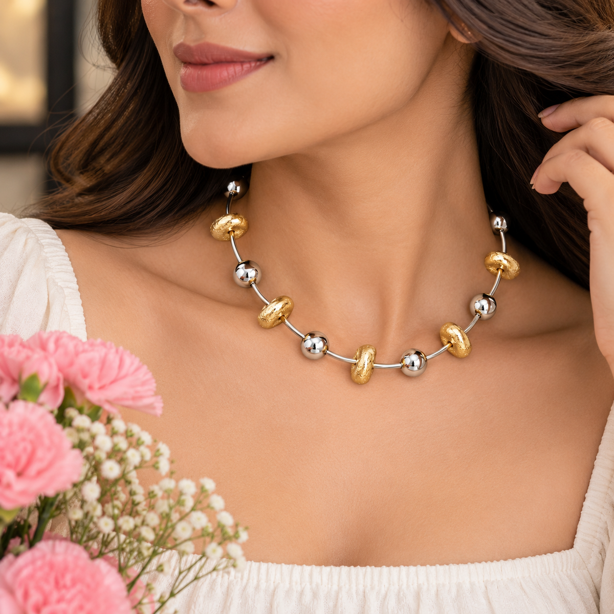 Golden Silver Harmony Necklace