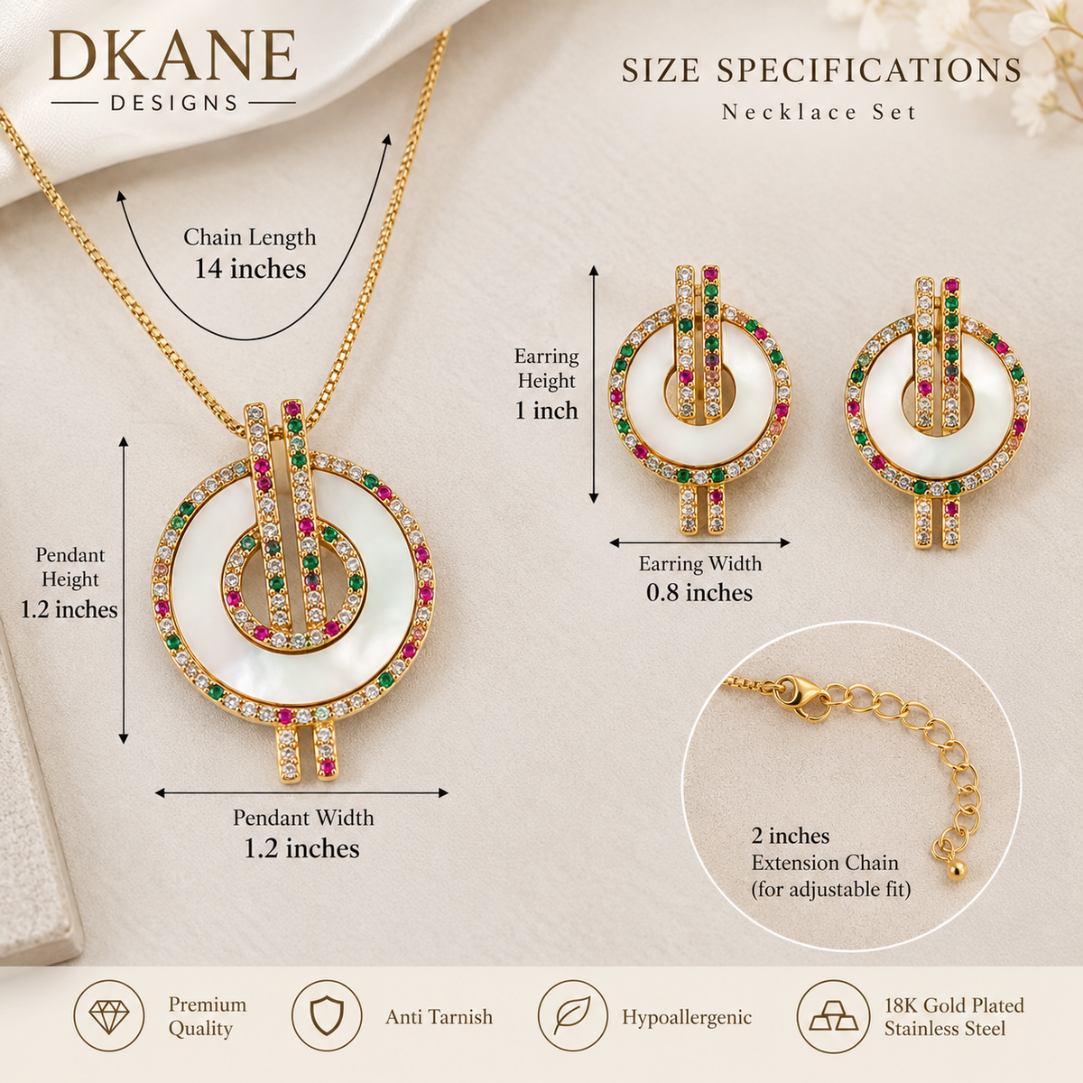 MOP Multicolor Necklace Set